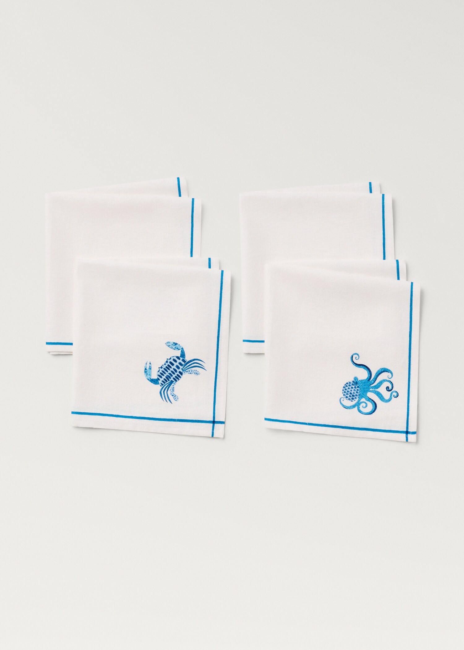 Marine-print linen napkins - Details of the article 2