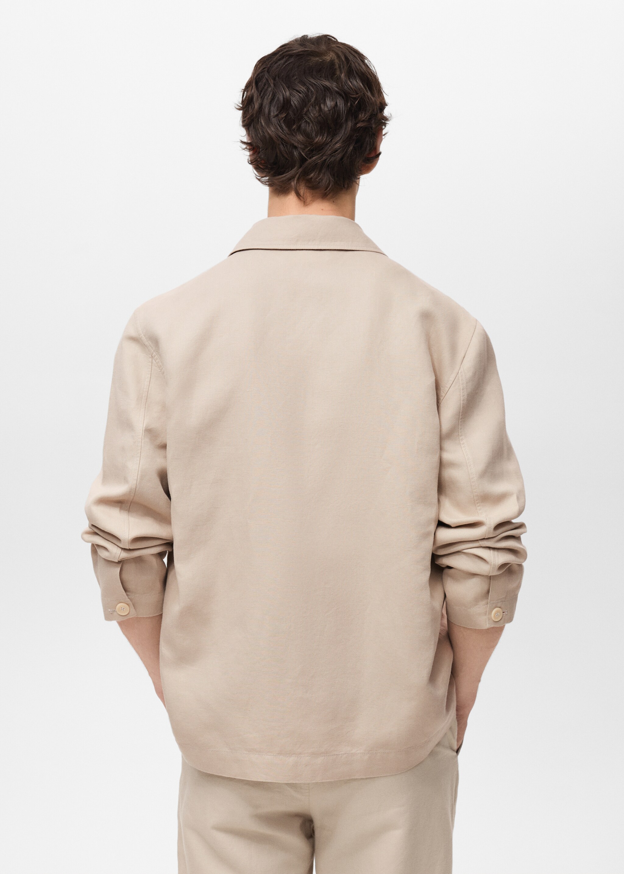 Straight-fit linen overshirt - Reverse of the article