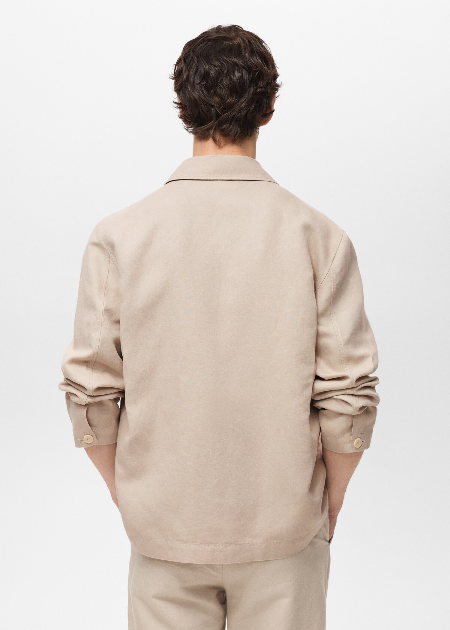 Straight-fit linen overshirt - Reverse of the article