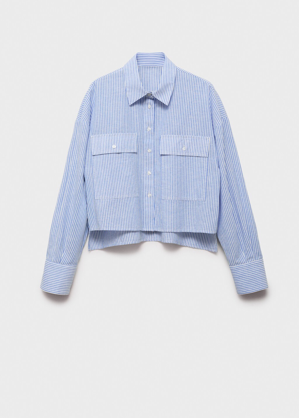 MY 1LDK STRIPED CROPPED SHIRT ブルー　0 Striped poplin cropped shirt | Alcott | Women's catalog