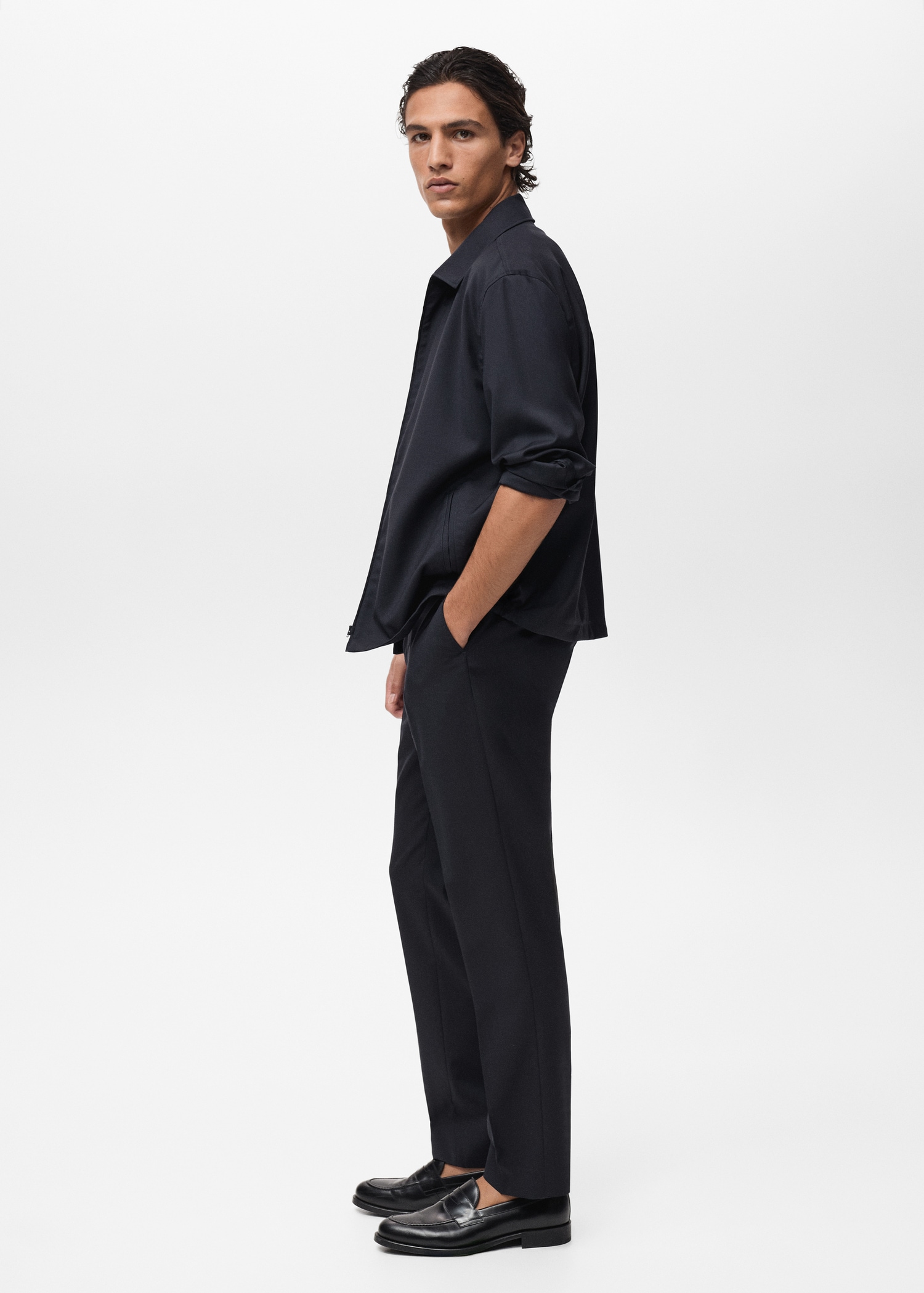 Cold wool jacket with shirt collar - Details of the article 2