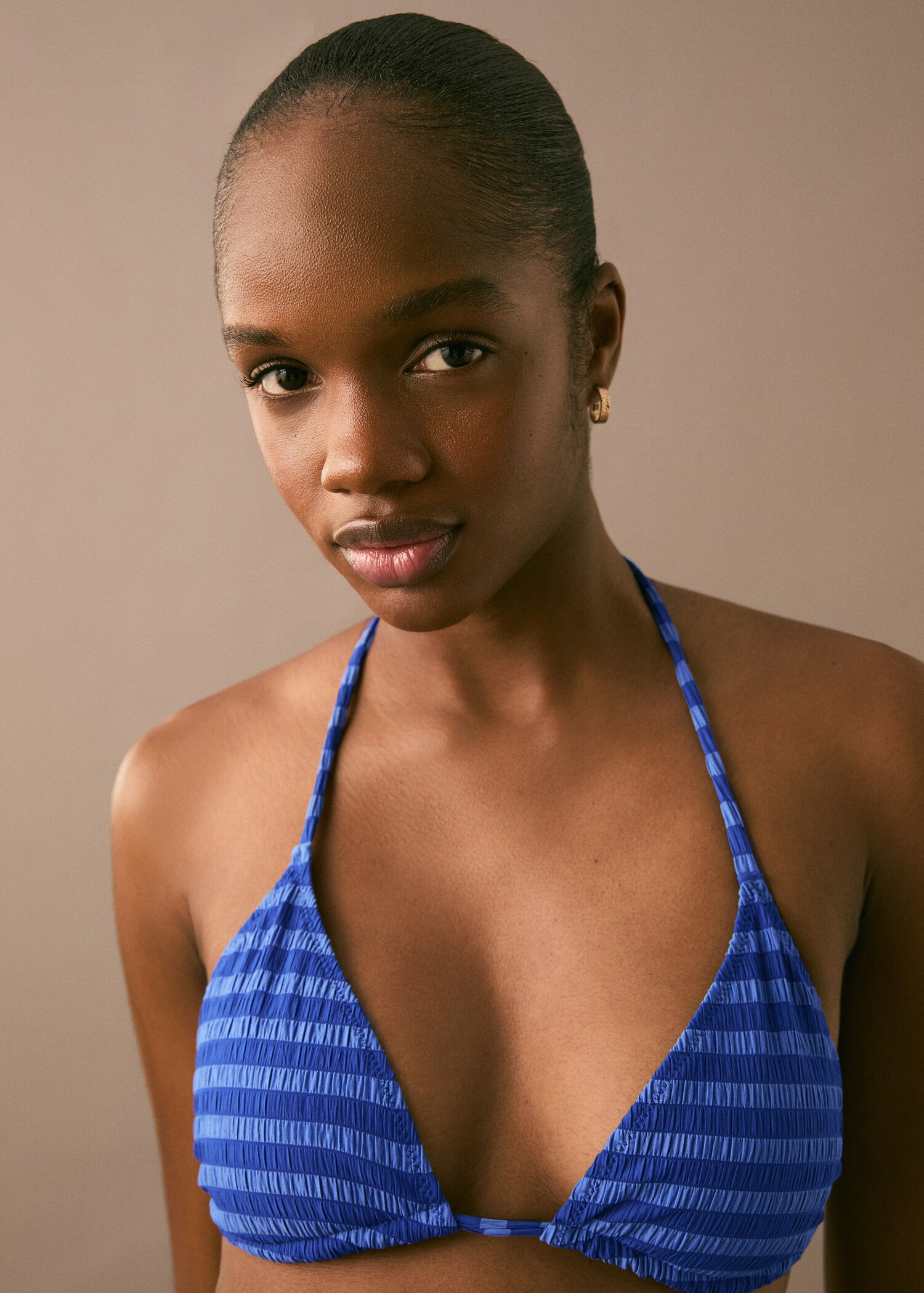 Striped textured bikini - Details of the article 1