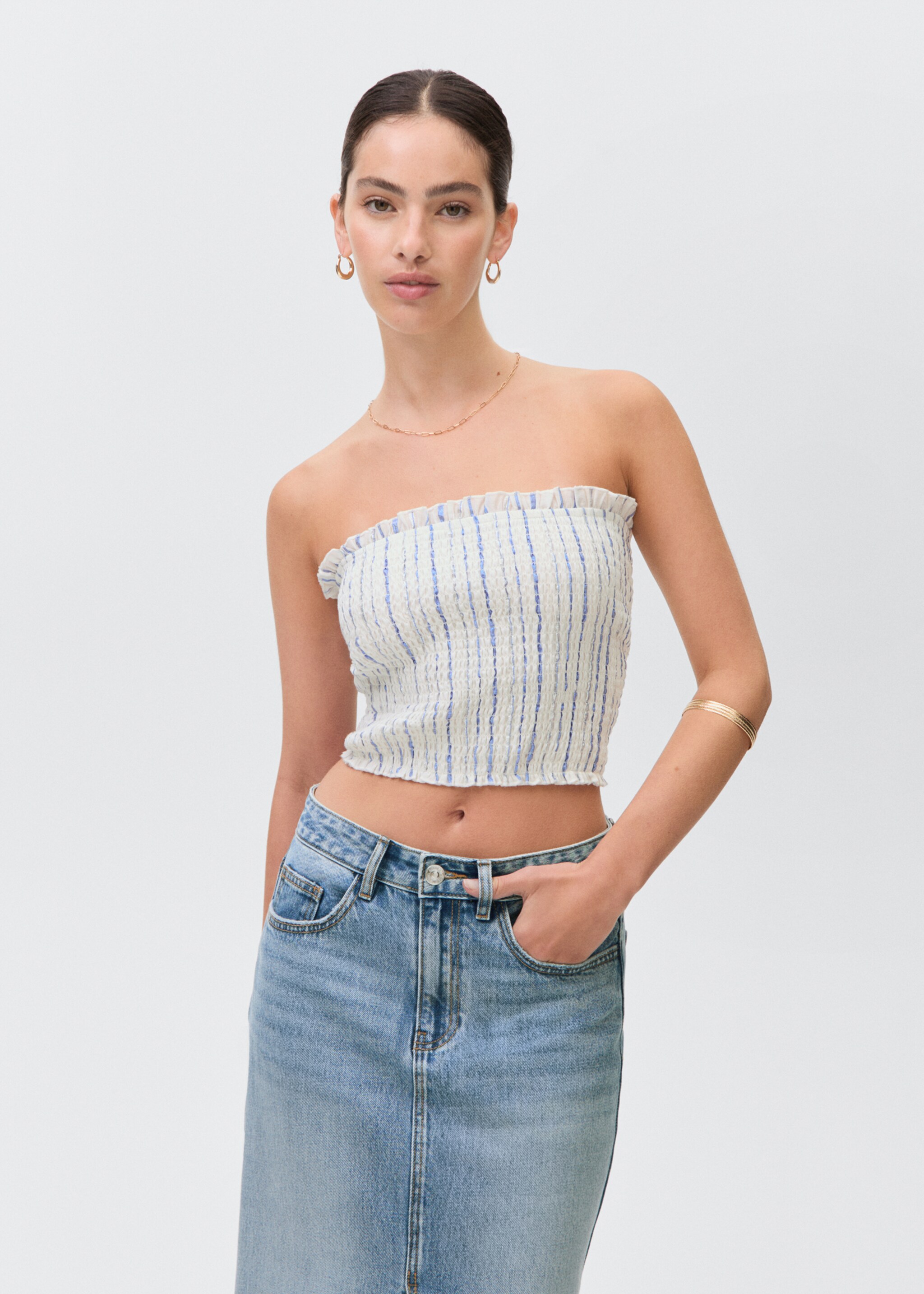 Long denim skirt - Medium plane