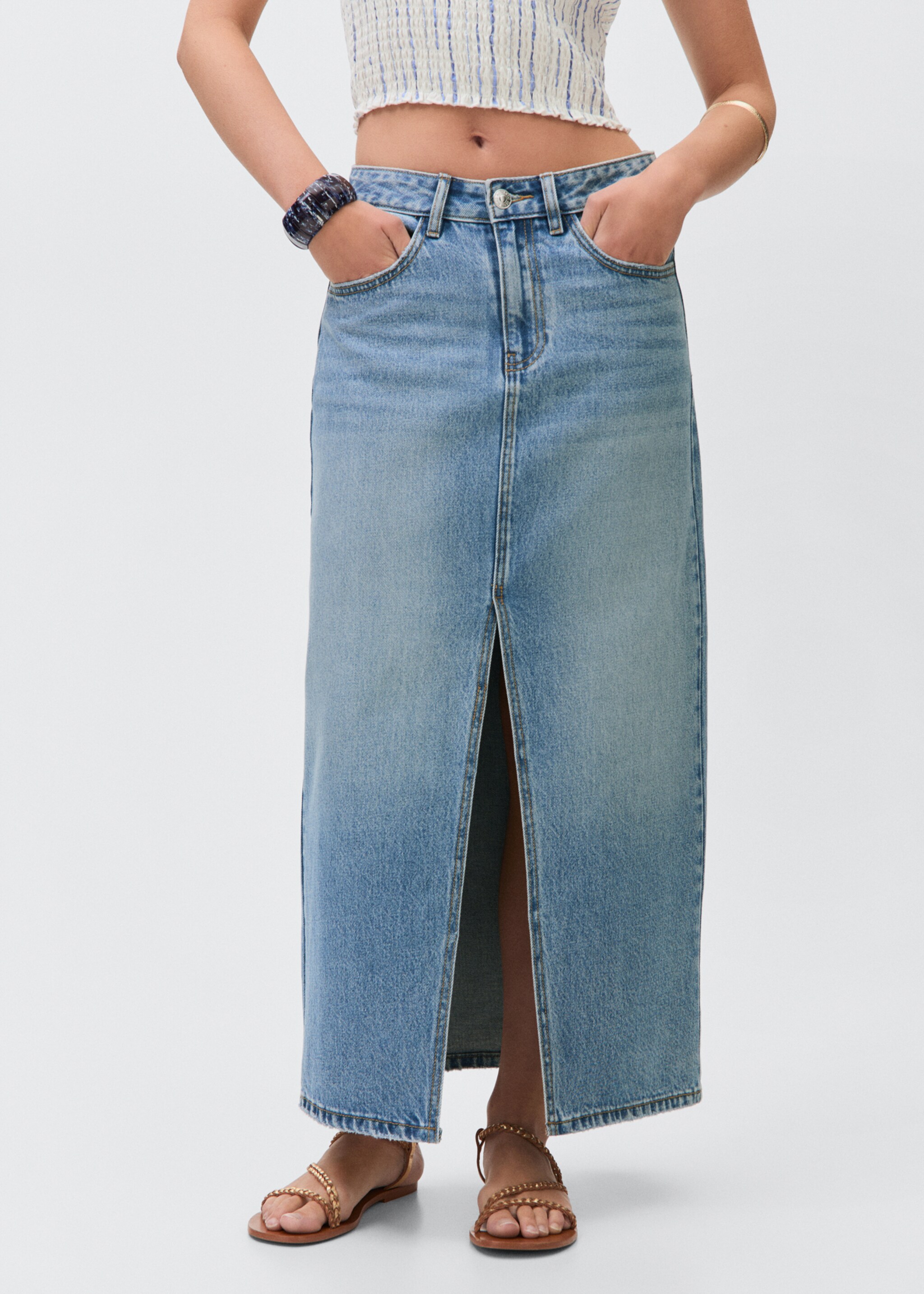 Long denim skirt - Details of the article 6