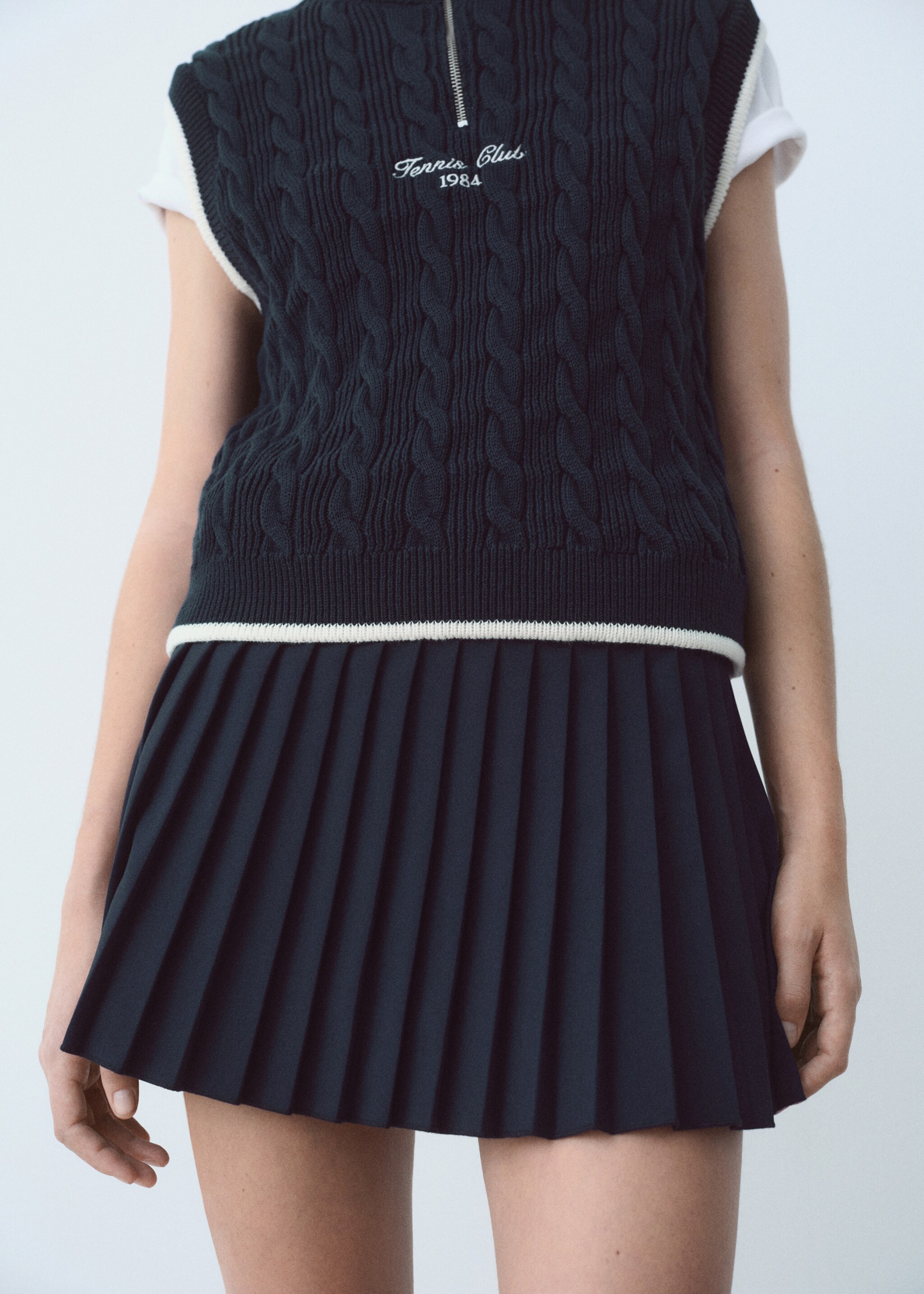 Pleated flared skirt - Medium plane