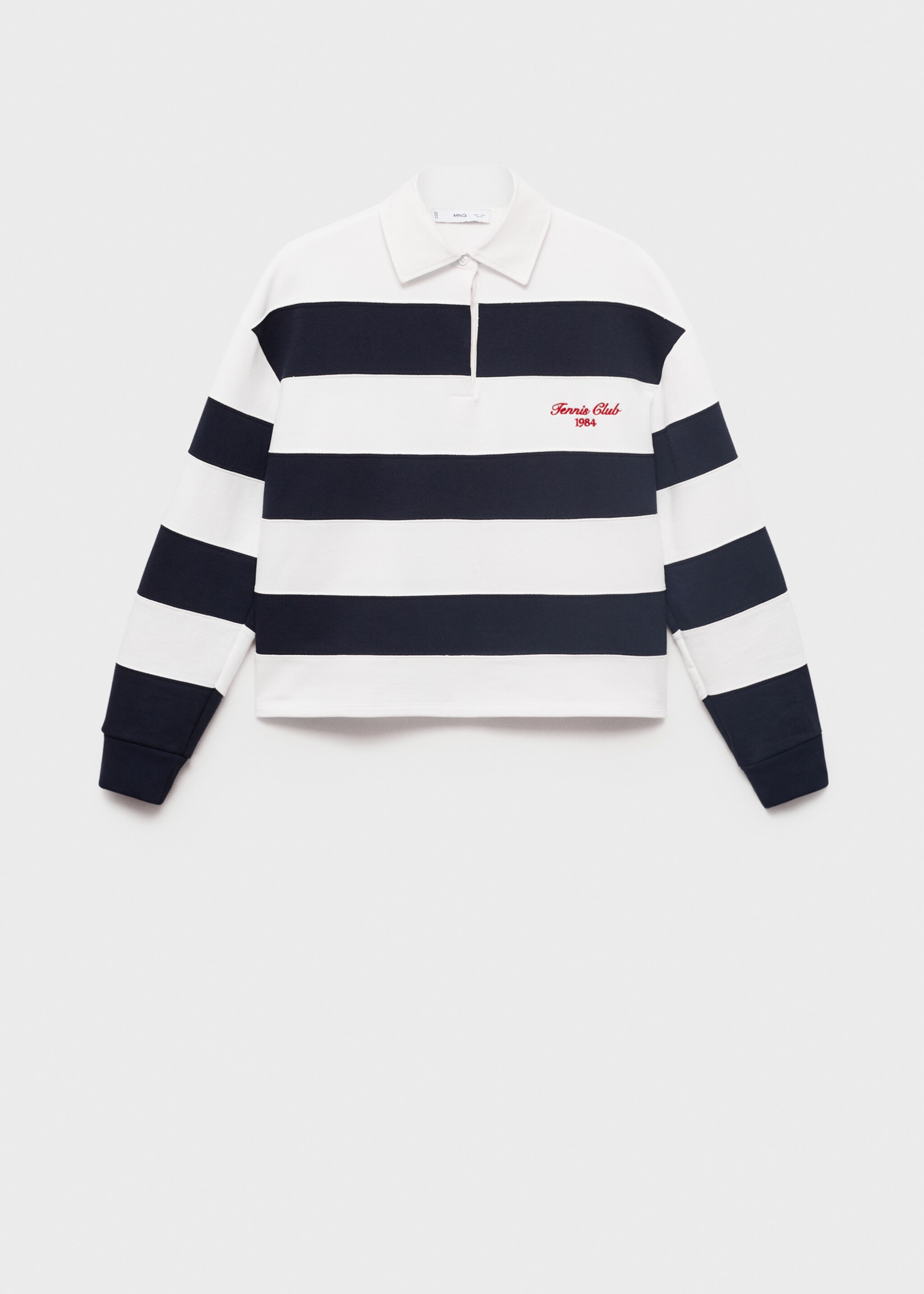 Gestreiftes Poloshirt mit aufgesticktem Schriftzug - Artikel ohne Model