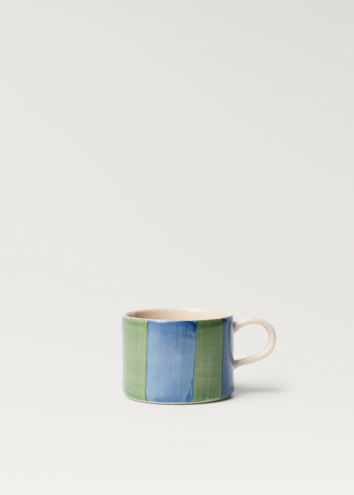 Gestreepte cappuccinomok van steengoed - Artikel zonder model