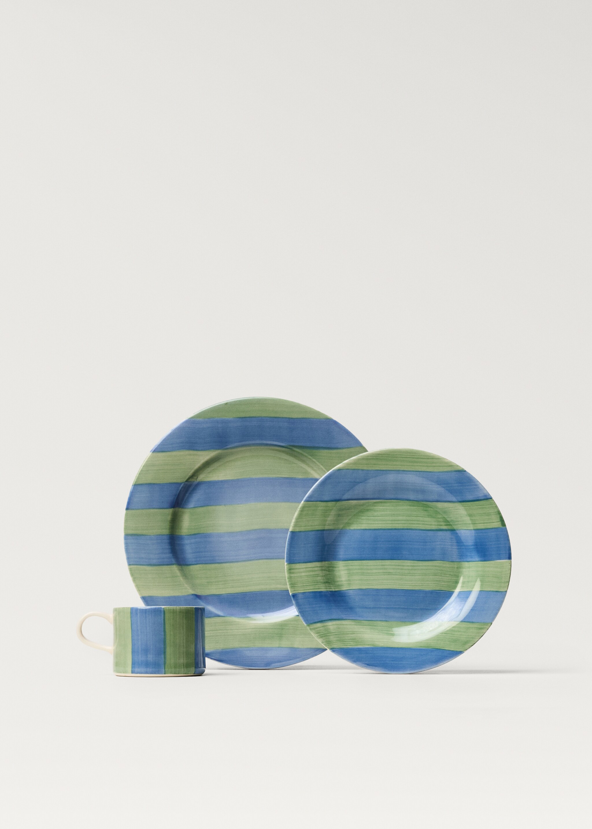 Stoneware cappuccino cup with stripes - Details of the article 3