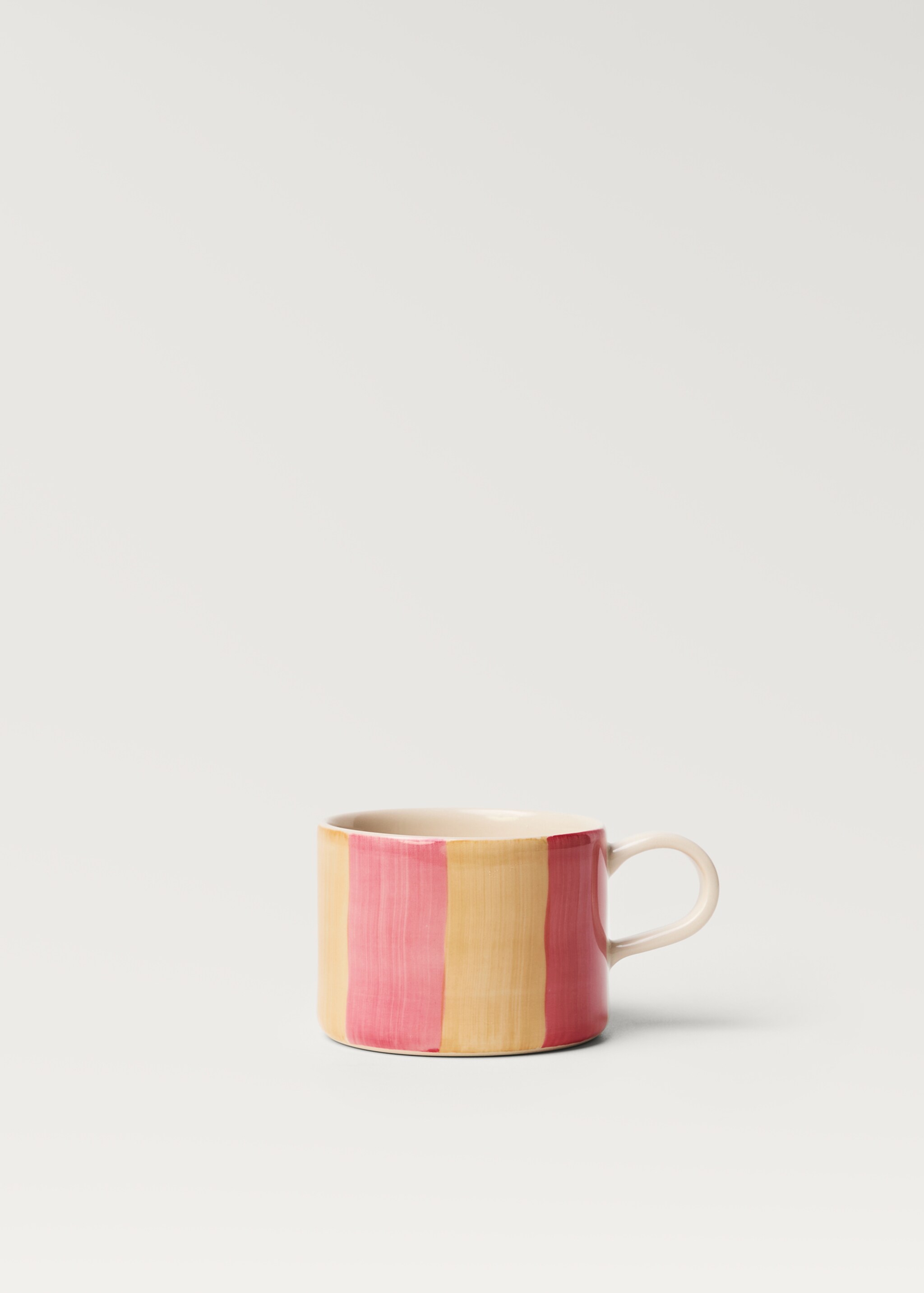 Stoneware cappuccino cup with stripes - Article without model