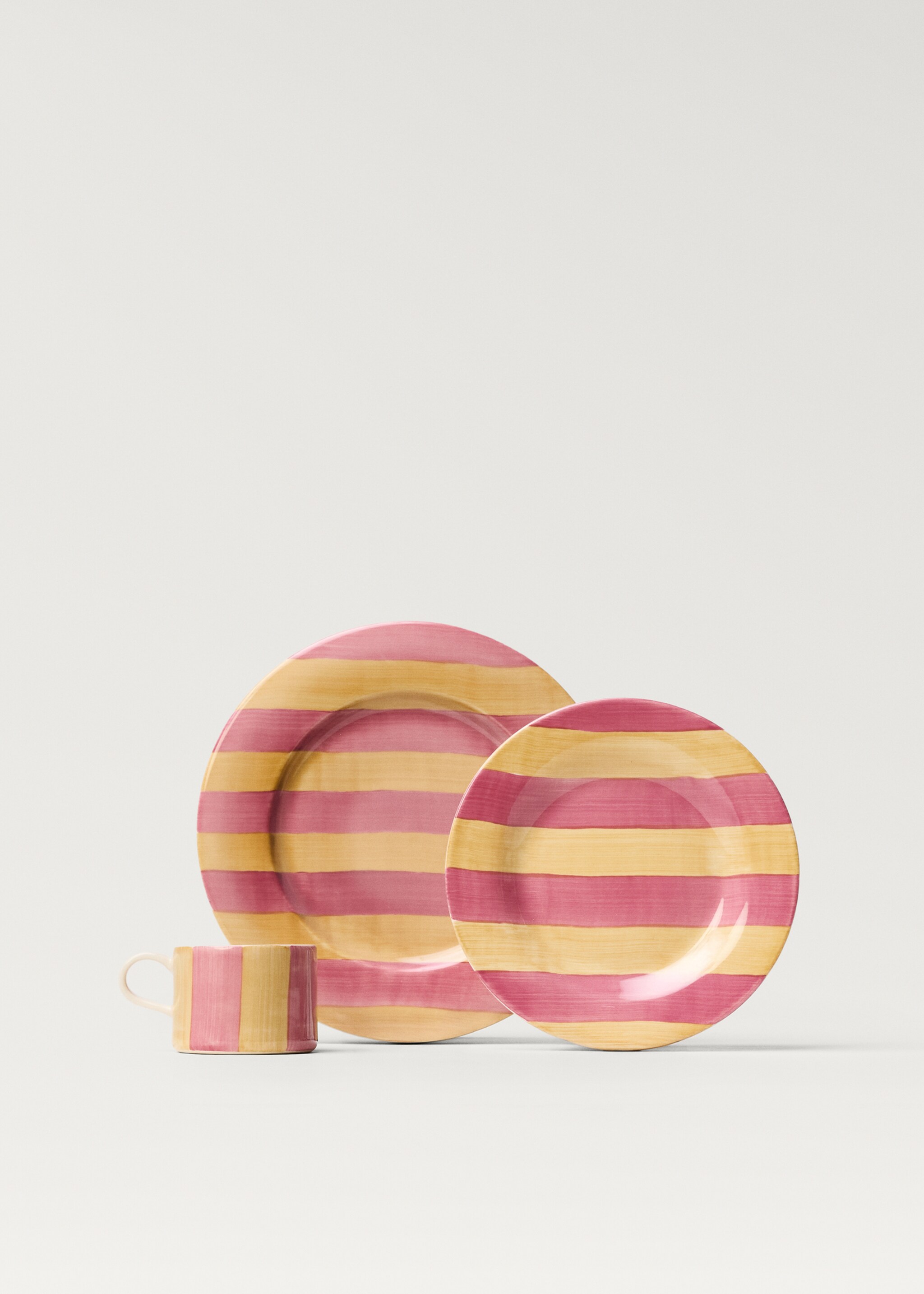 Stoneware cappuccino cup with stripes - Details of the article 3