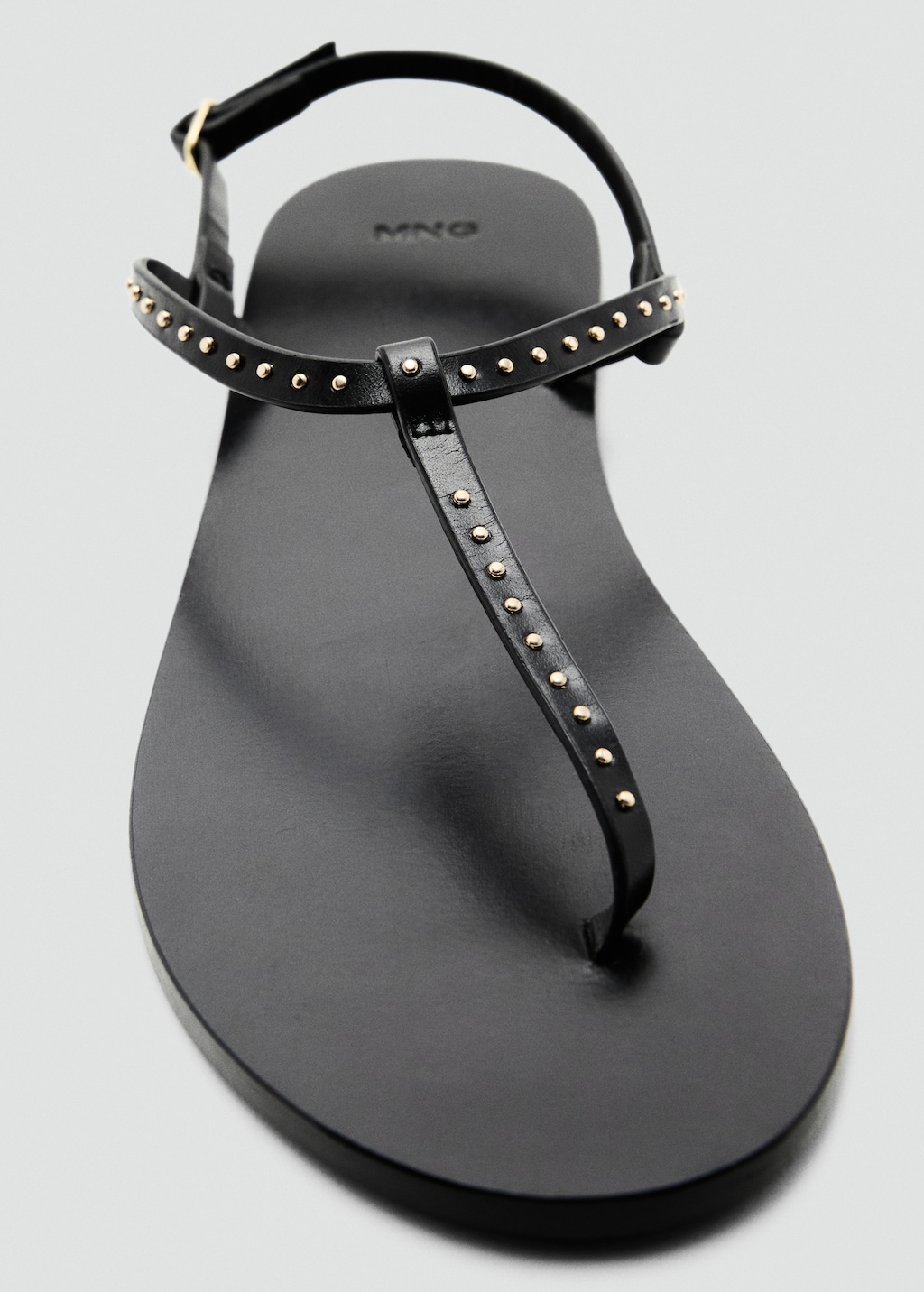 Leather sandals with mini studs - Women | MANGO USA