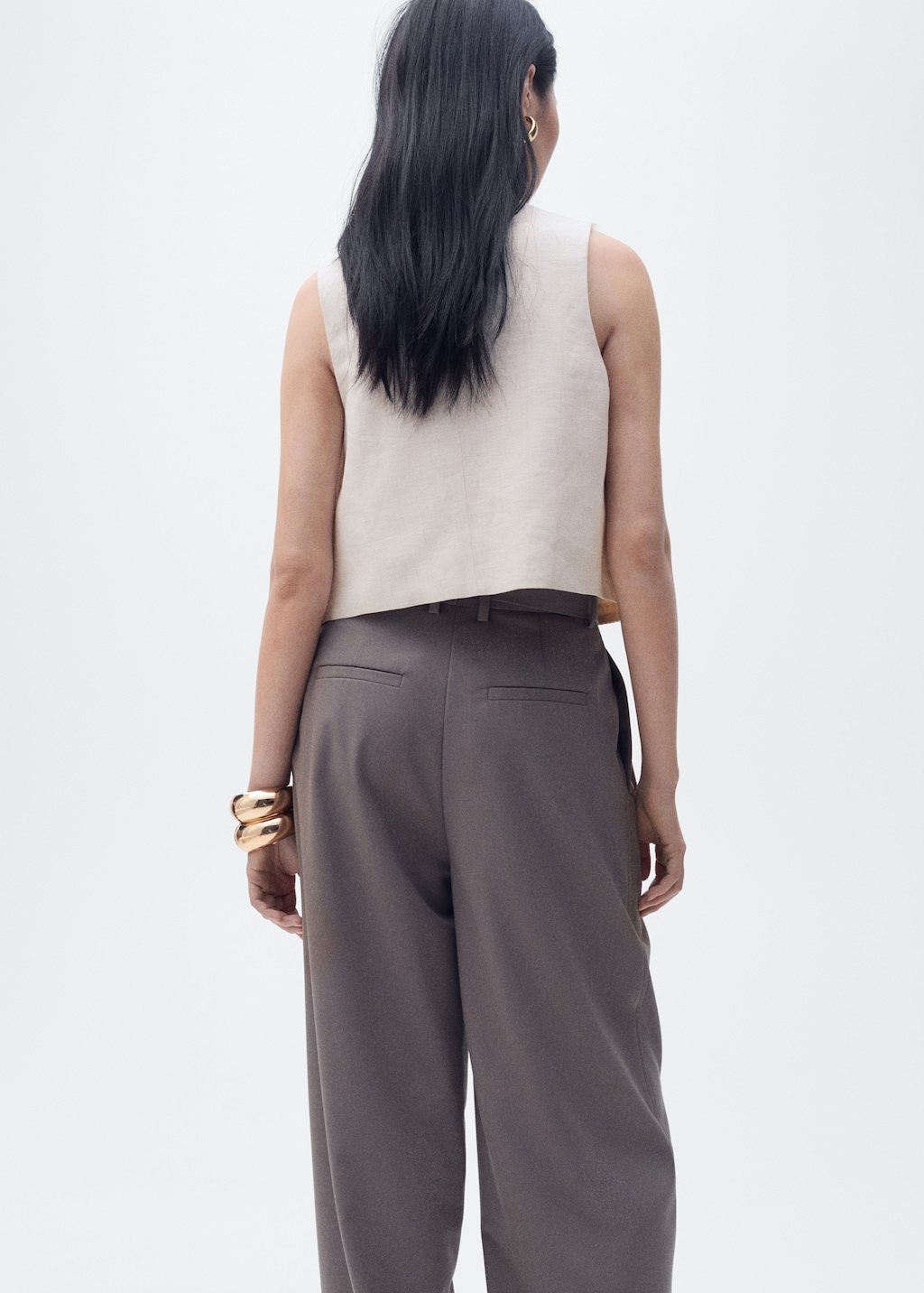 Embroidered linen vest - image 3