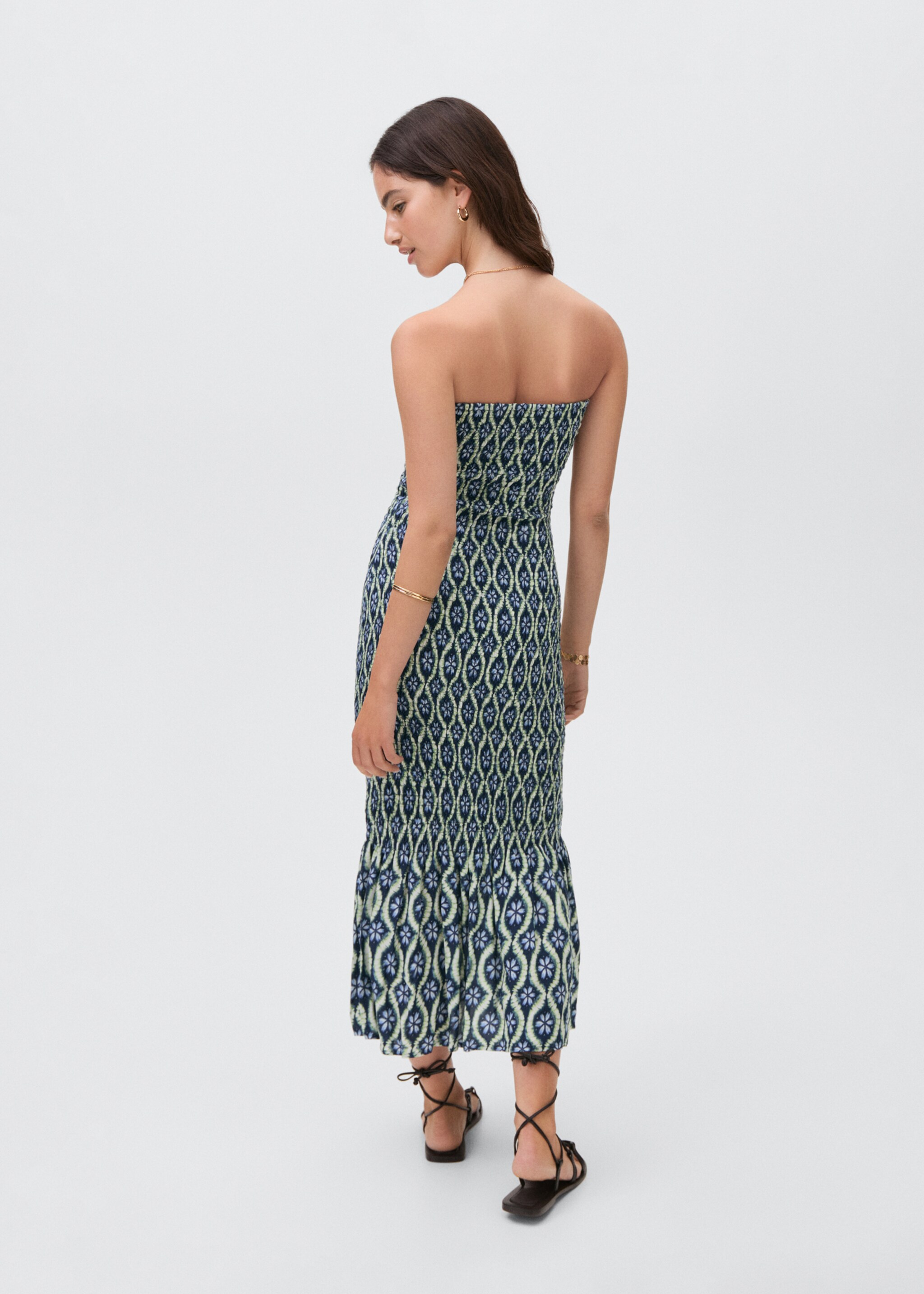 Strapless printed dress - Reverse of the article