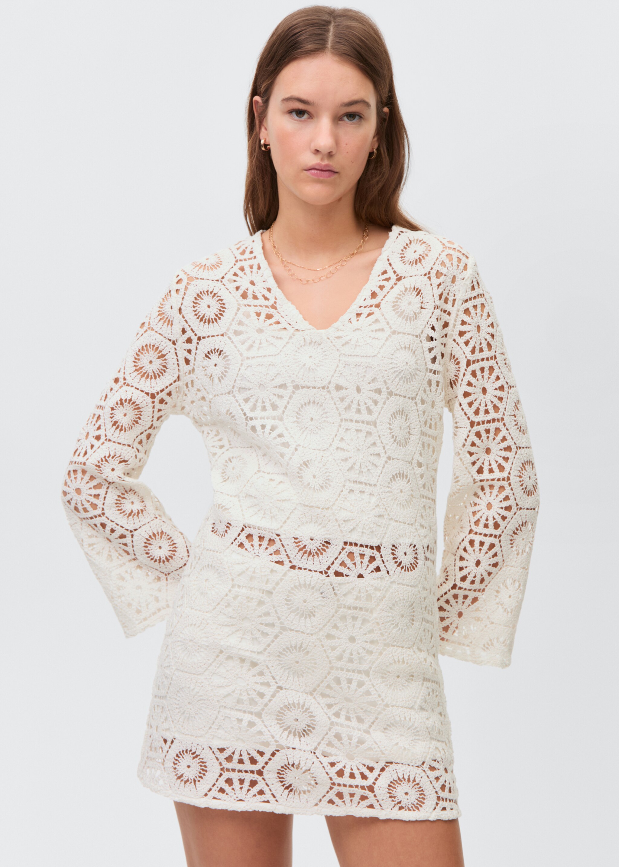 Transparent crochet dress - Medium plane