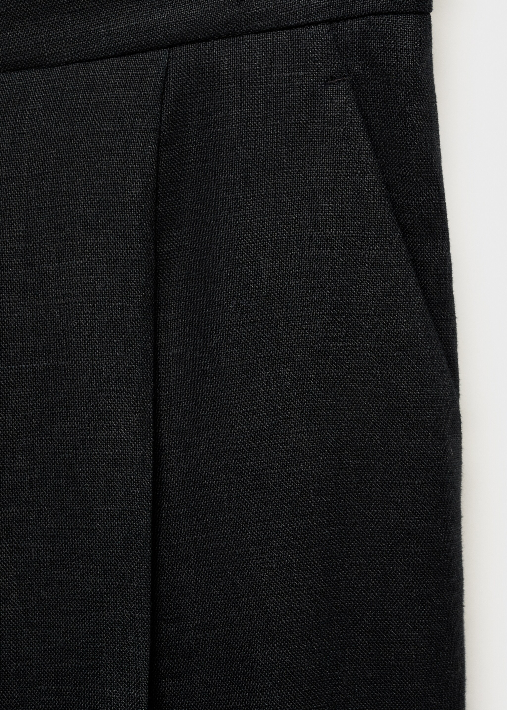 Straight-fit linen suit trousers - Details of the article 0