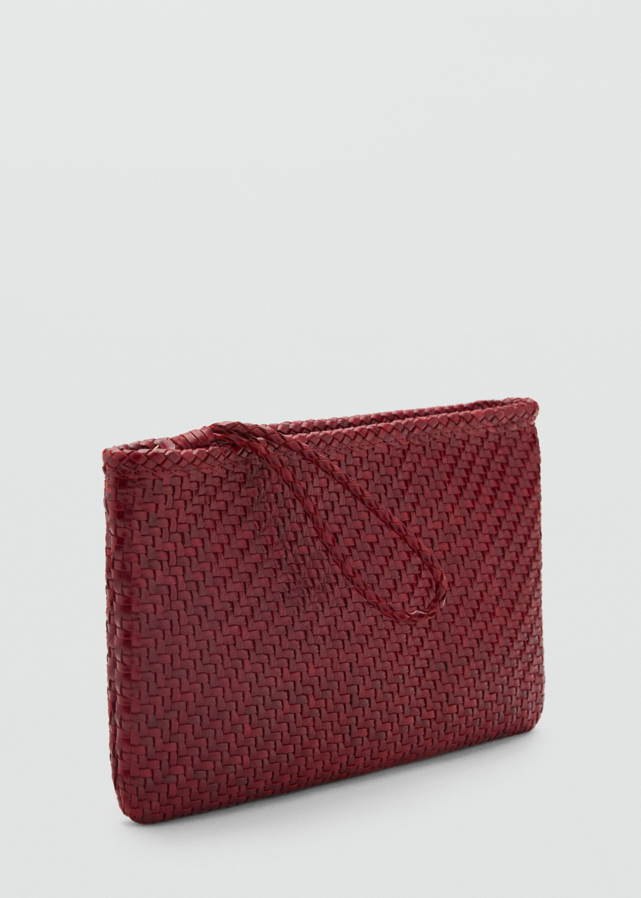 Braided leather clutch - Medium plane