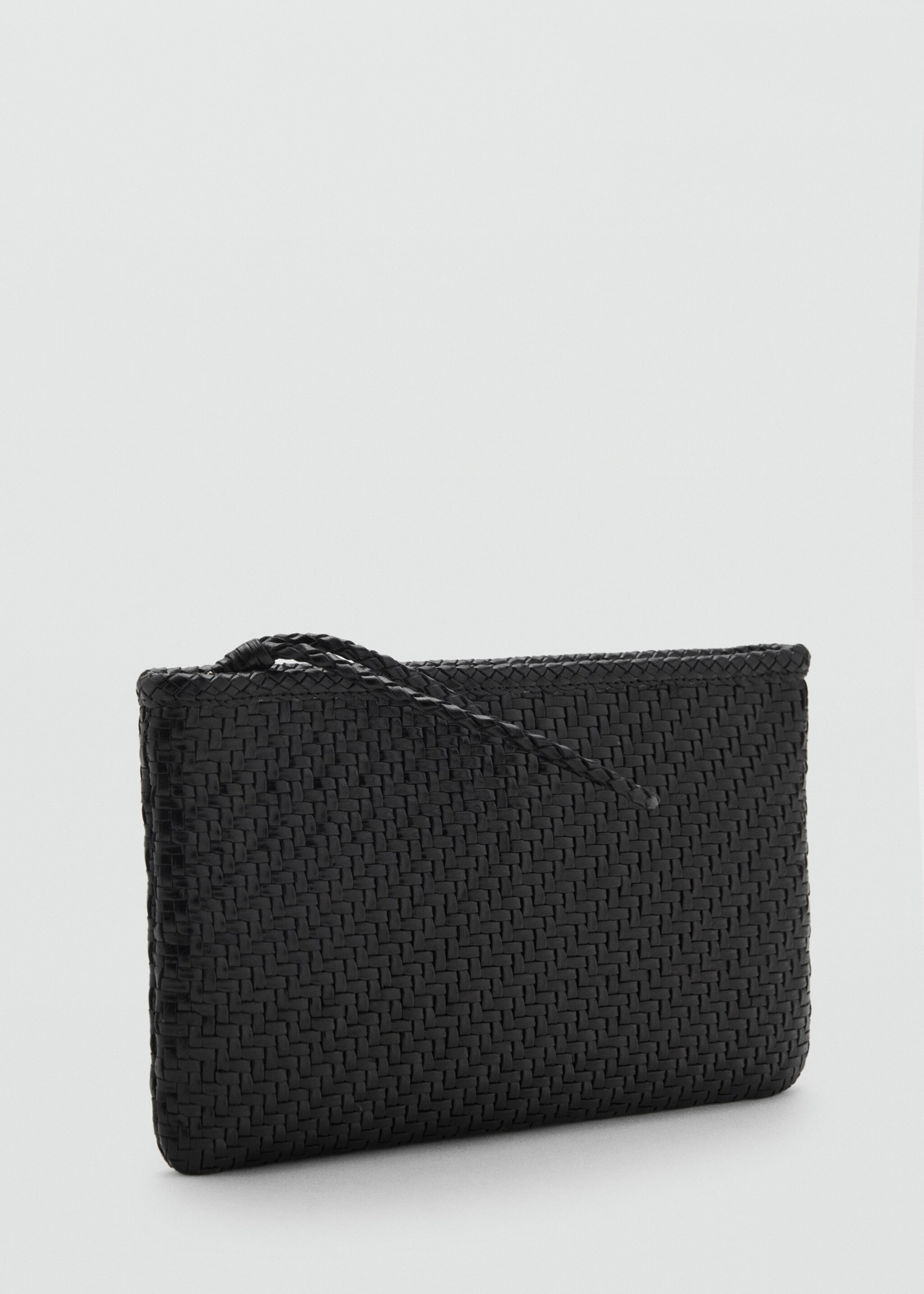 Braided leather clutch - Medium plane