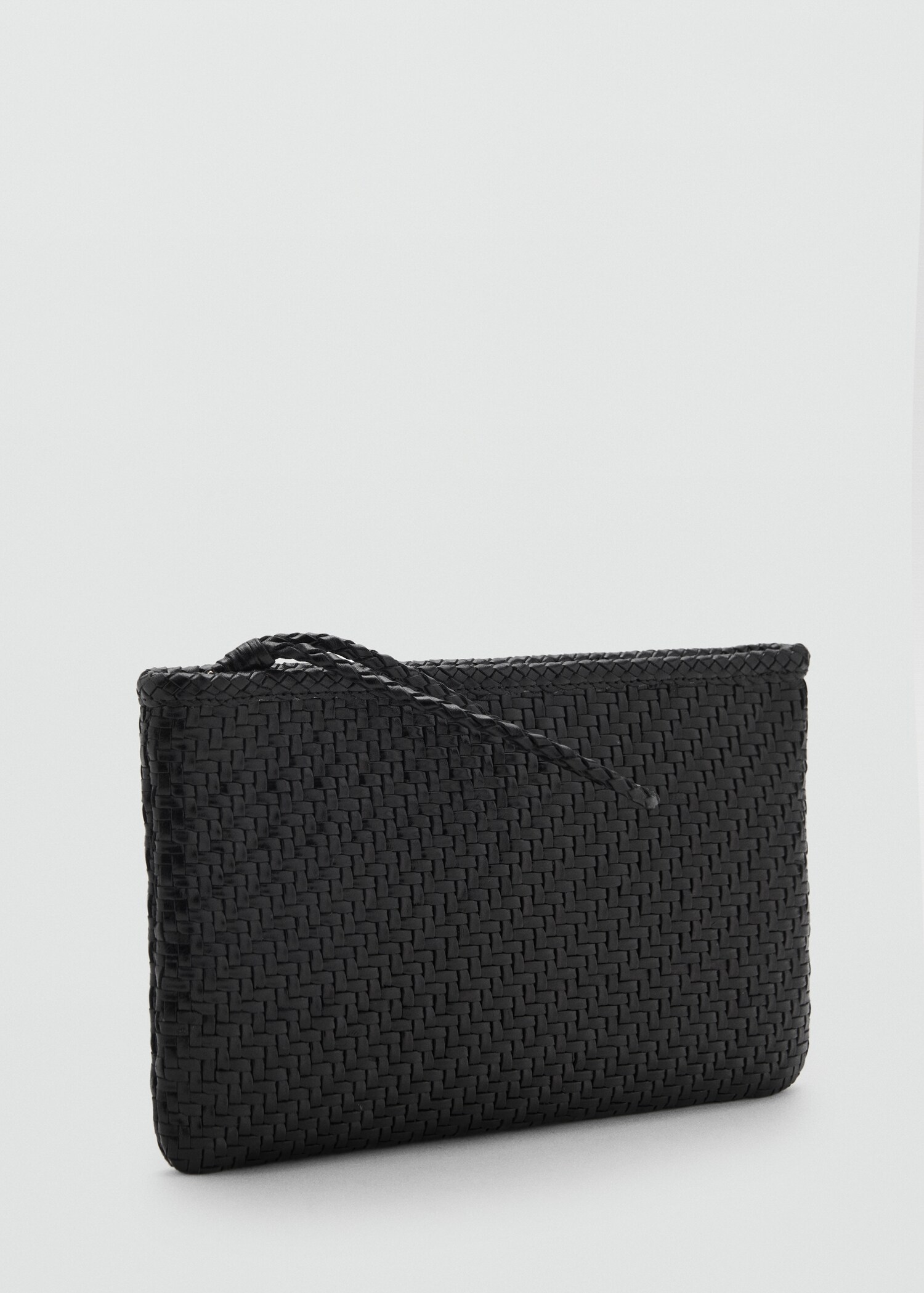 Braided leather clutch - Medium plane