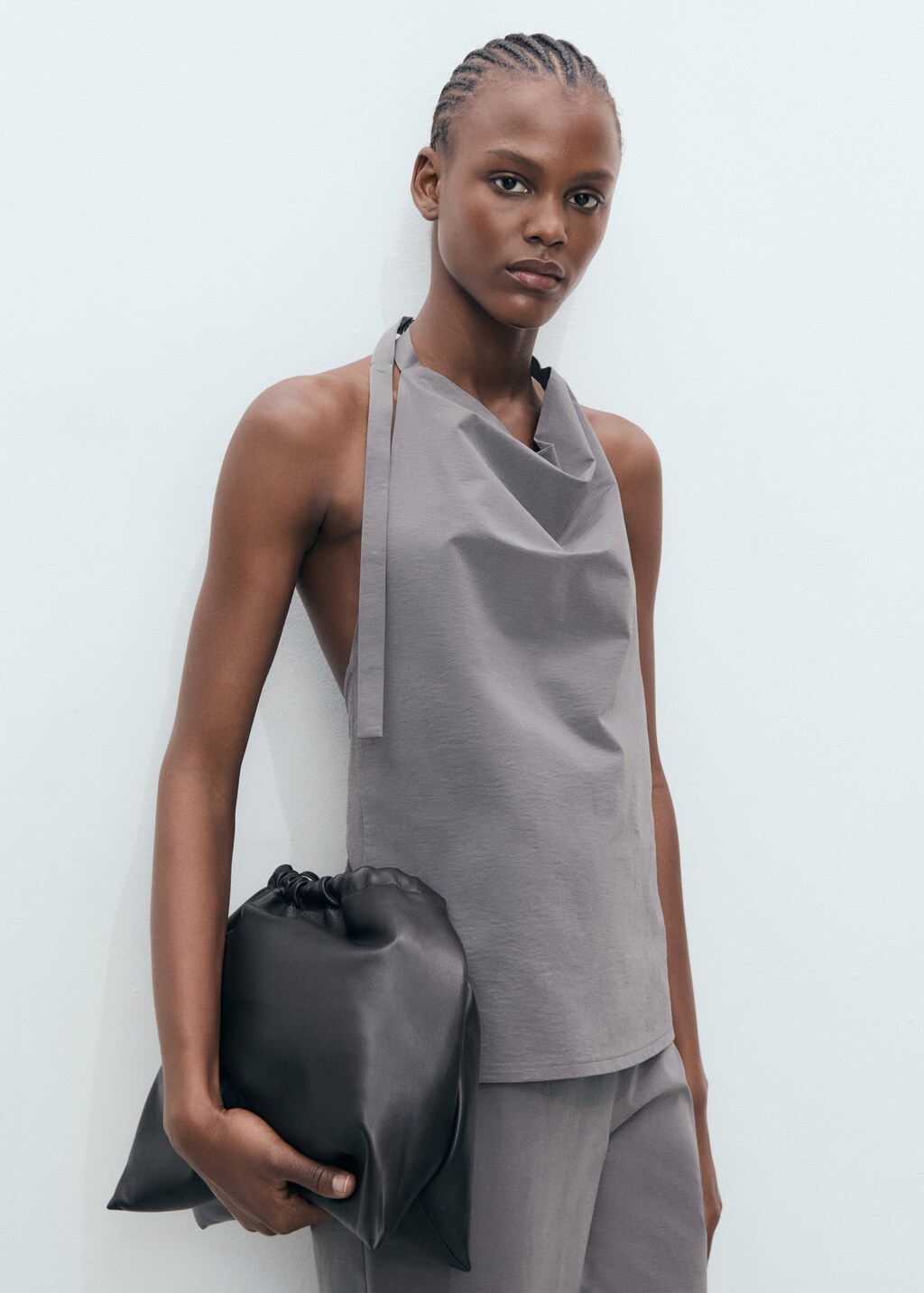 Open-back draped top