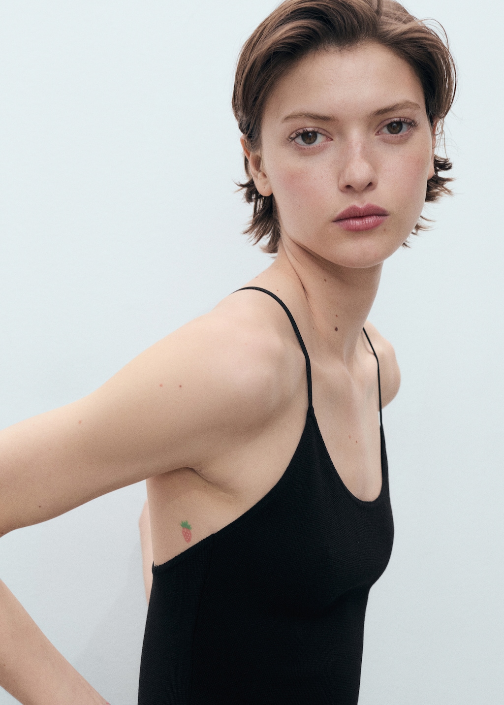 Cross-back knitted dress