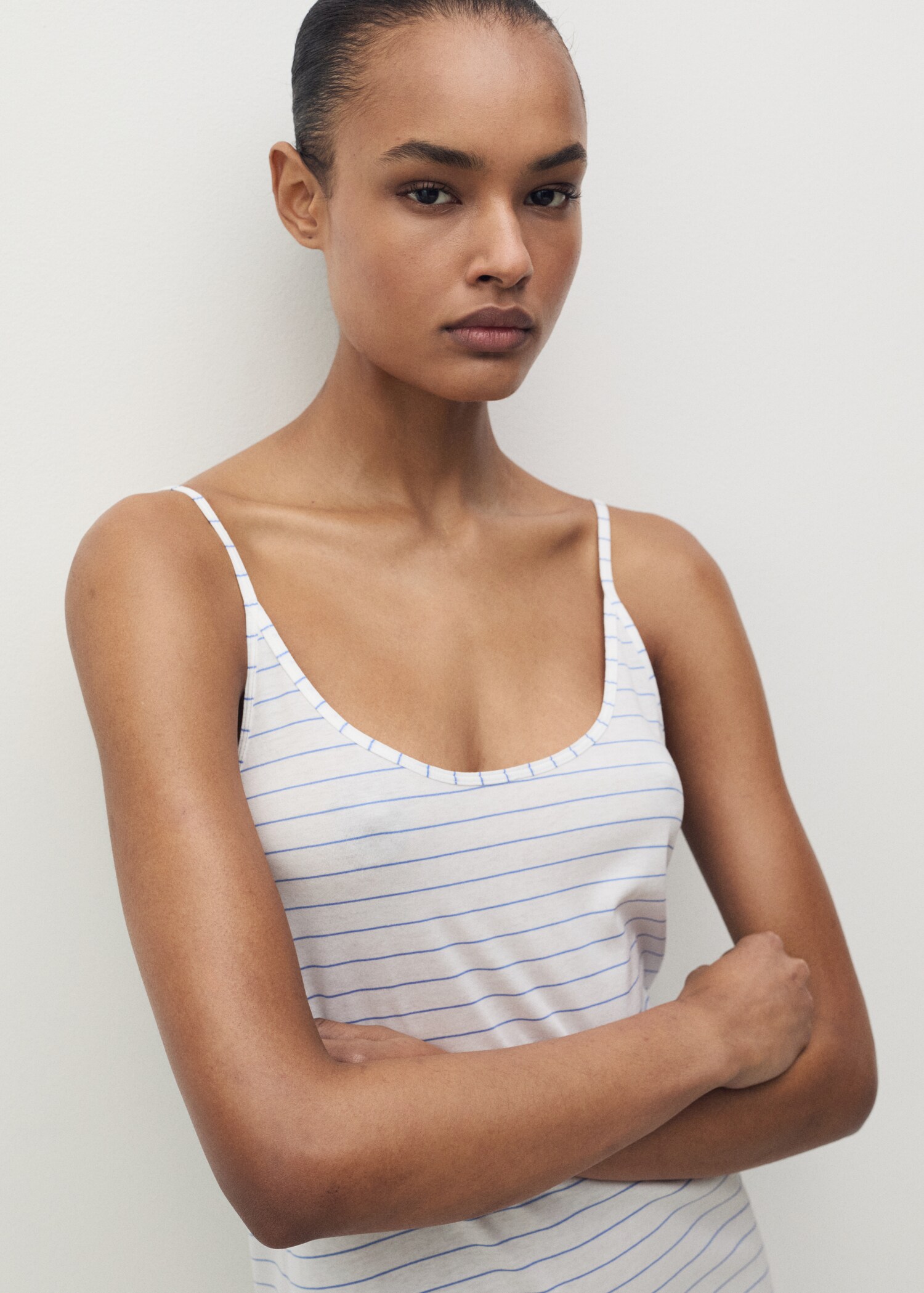 Striped cotton nightdress - Details of the article 1