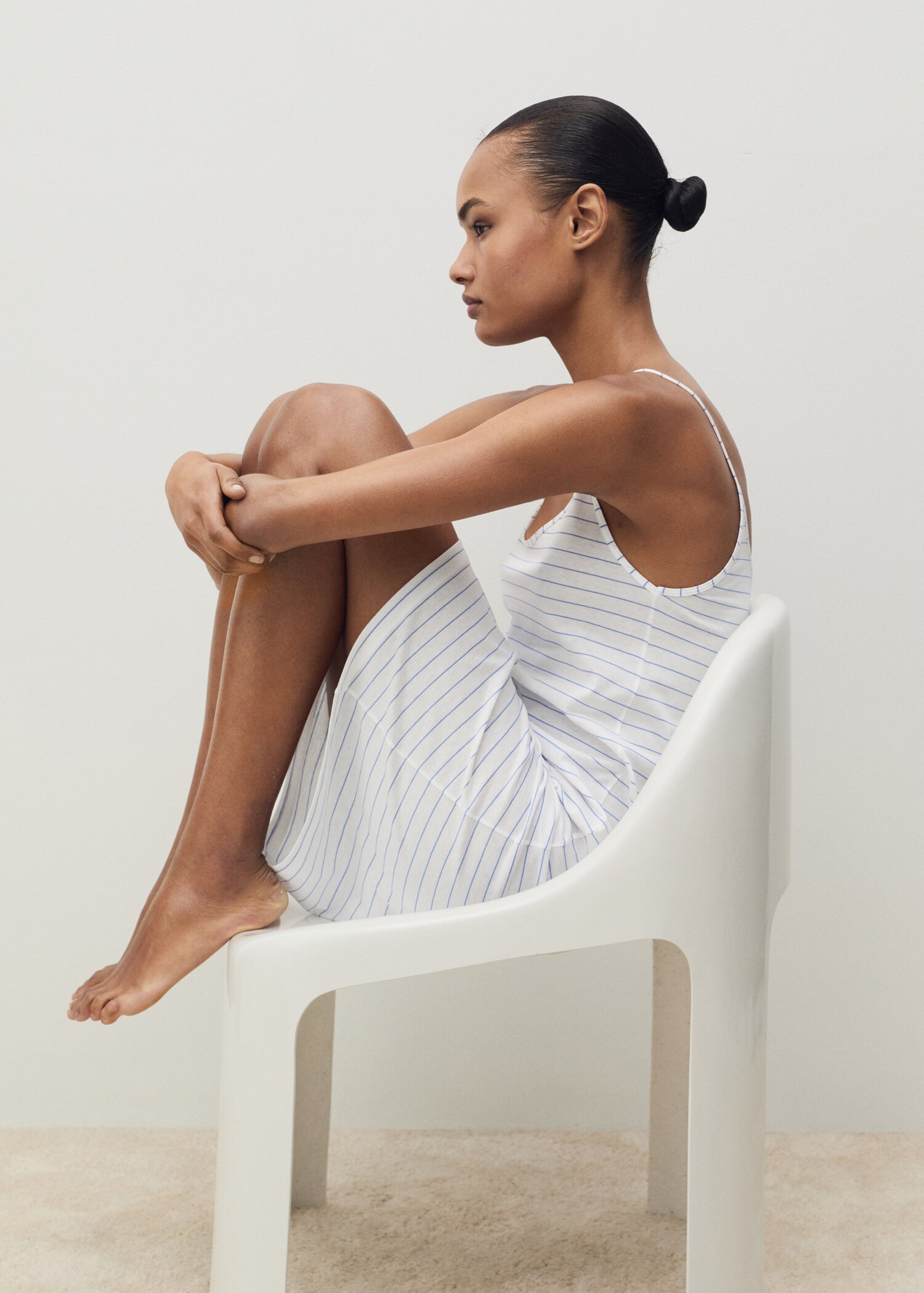 Striped cotton nightdress - Details of the article 2
