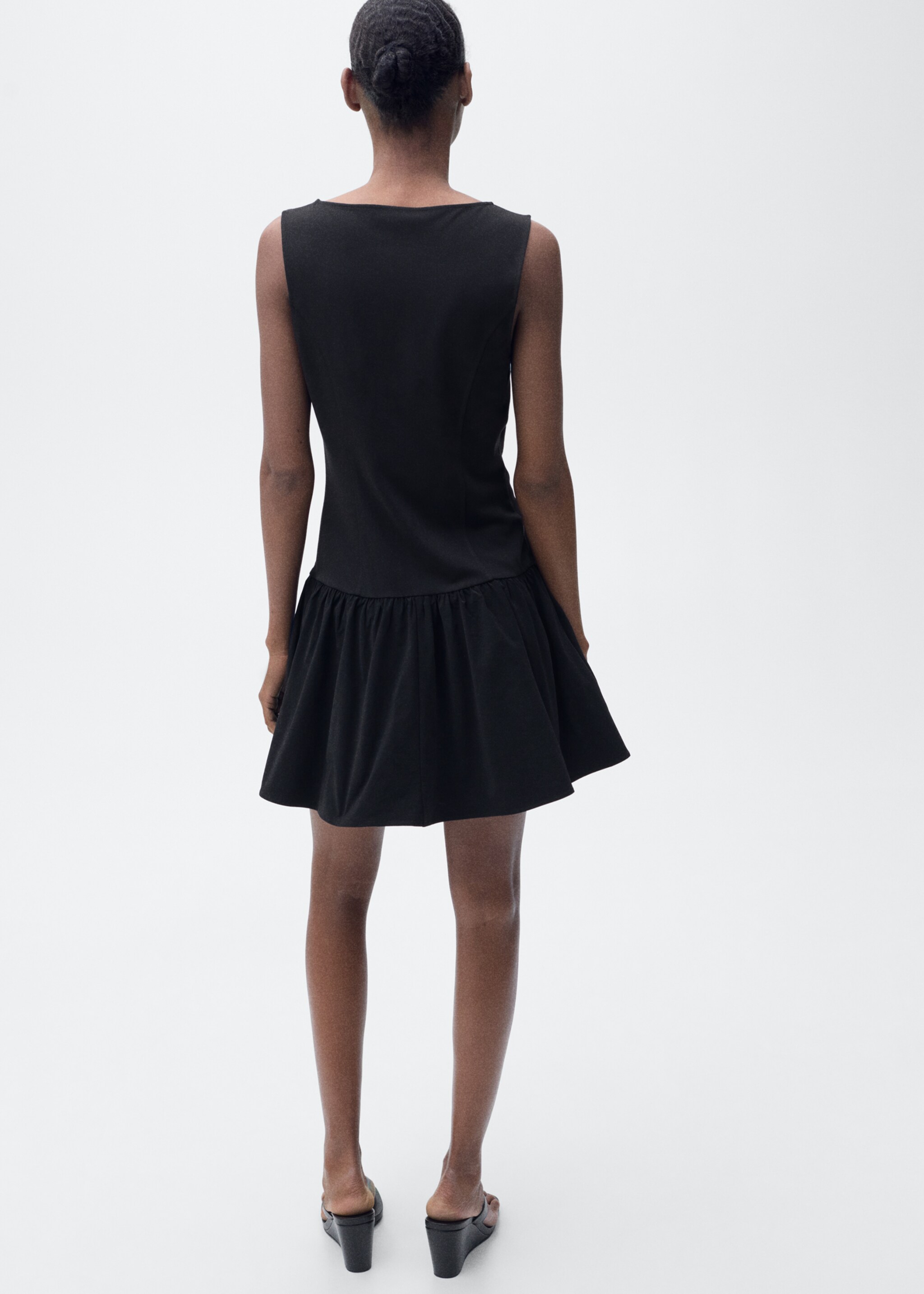 Vestido corto combinado - Reverso del artículo