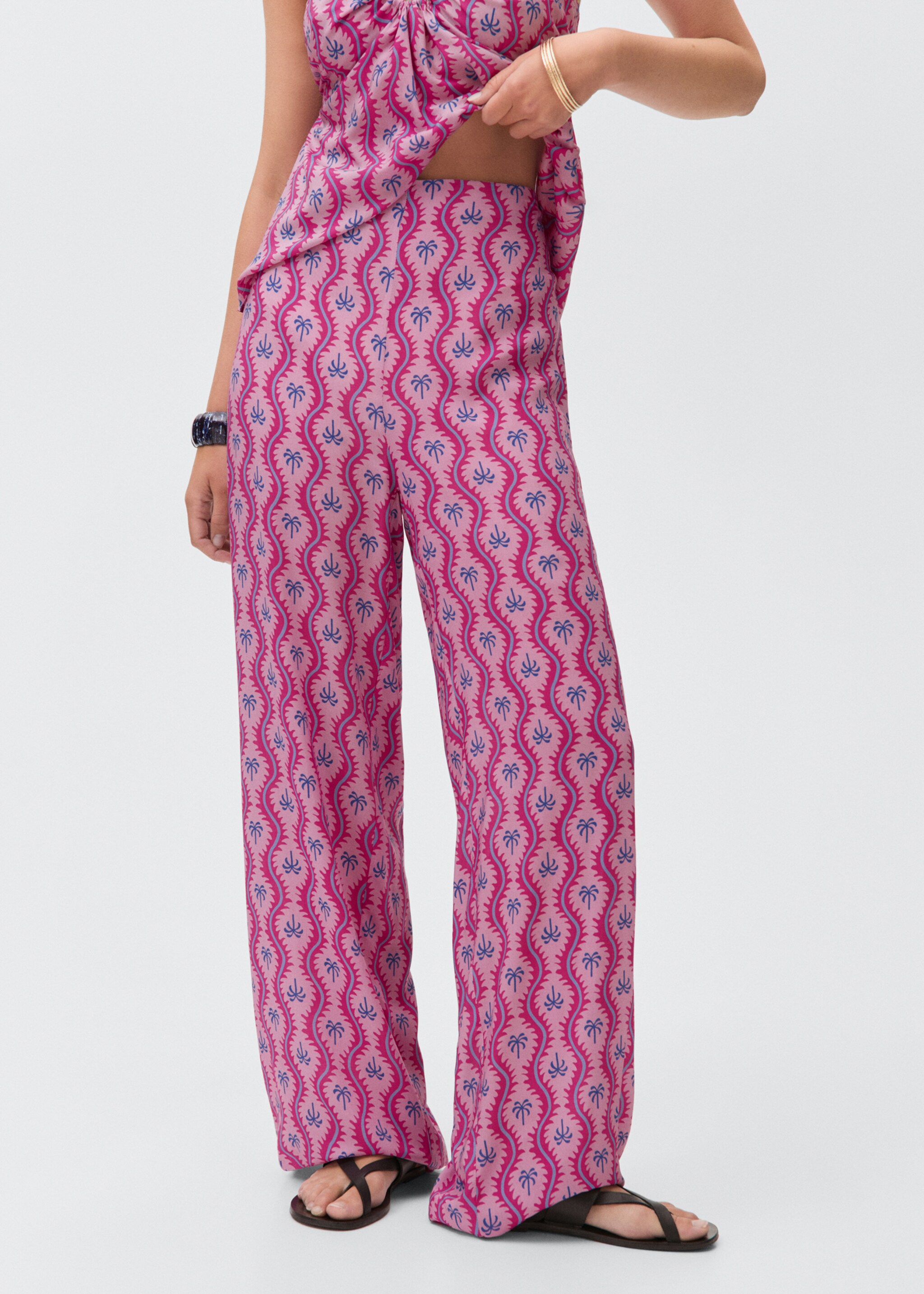Broek met palmbomenprint - Middenvlak