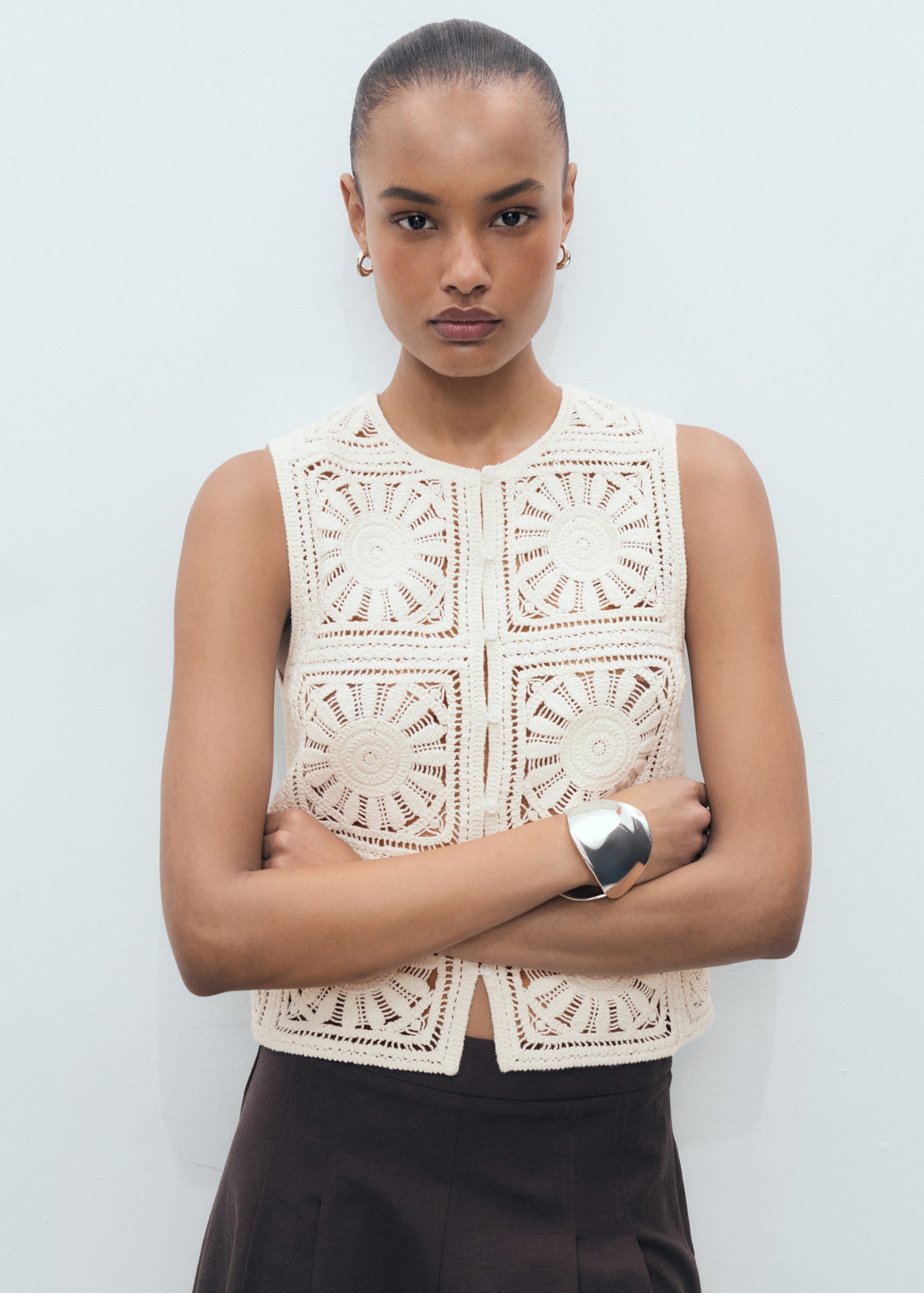 Sin Mangas Chalecos Grandes A Crochet Chaleco Punto Crochet