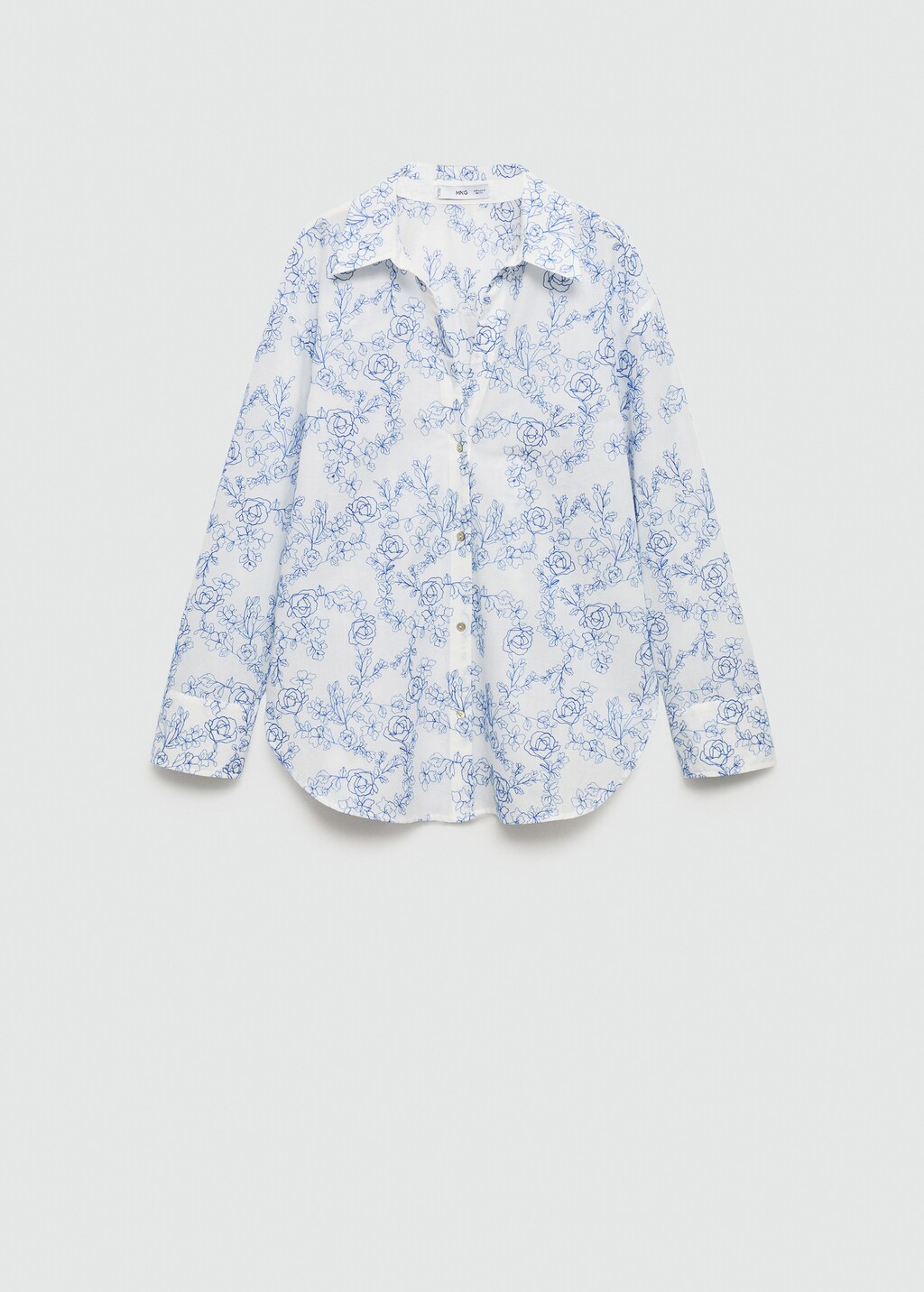 トップス Mame Floral Embroidery Open Collar Shirt flower-mushroom-embroidery-