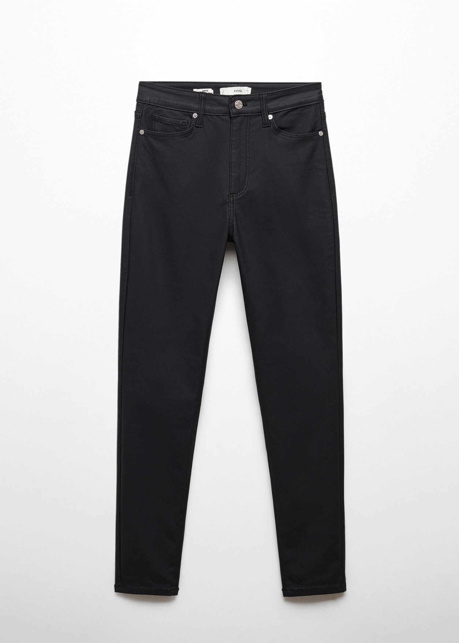 Skinny Coated-Jeans mit hohem Bund - Artikel ohne Model