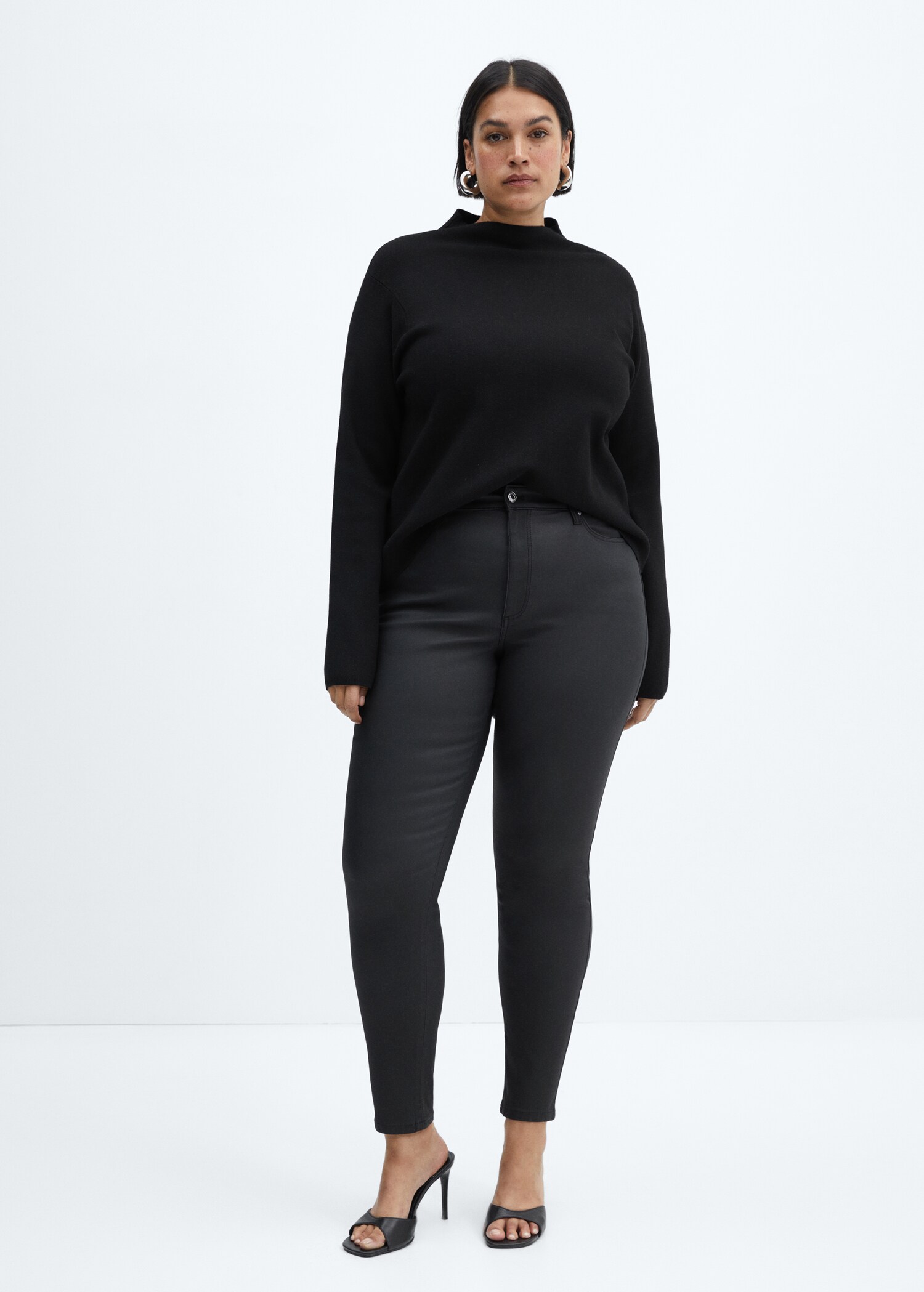 Skinny Coated-Jeans mit hohem Bund - Detail des Artikels 3