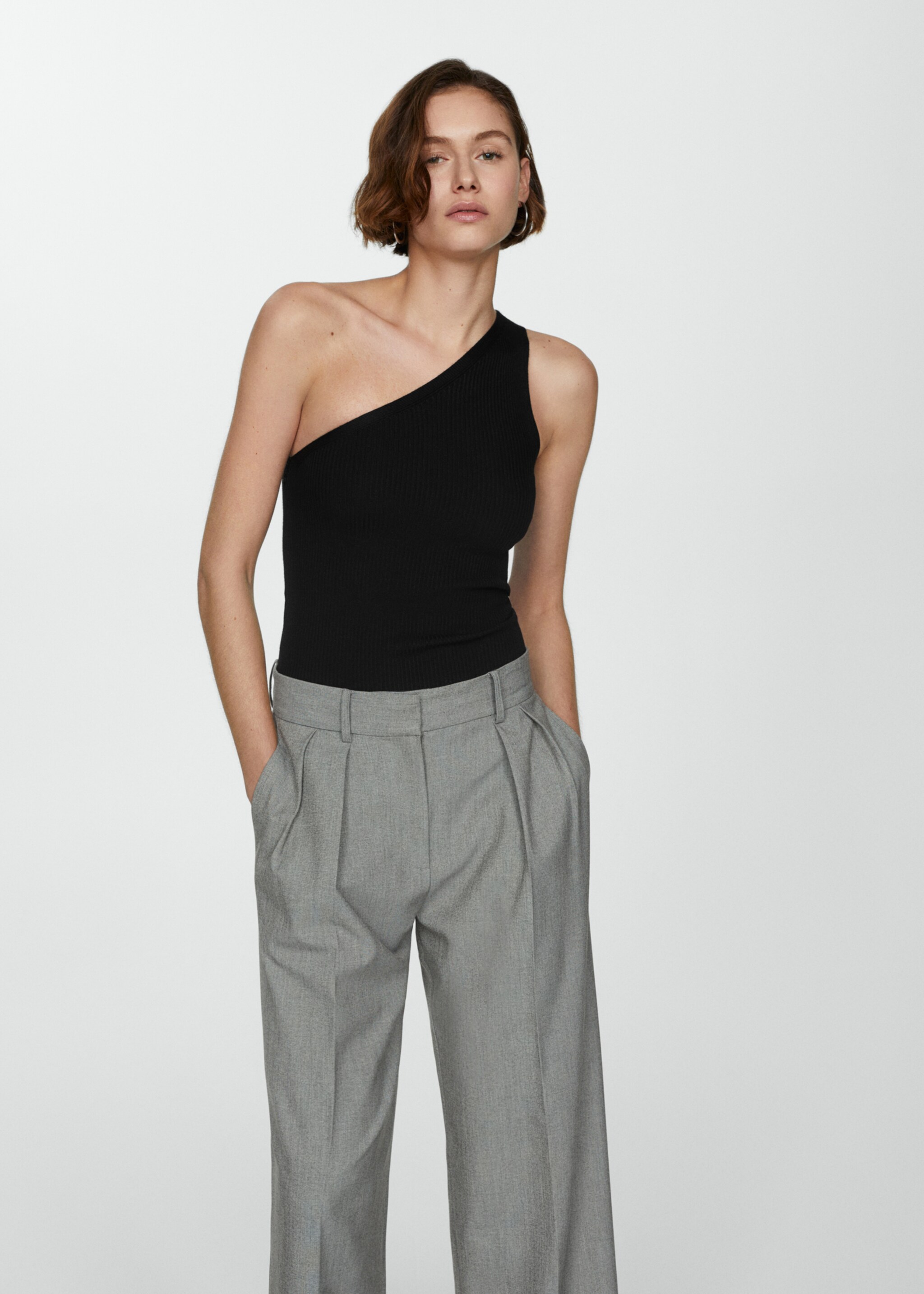 Knit asymmetric top - Medium plane