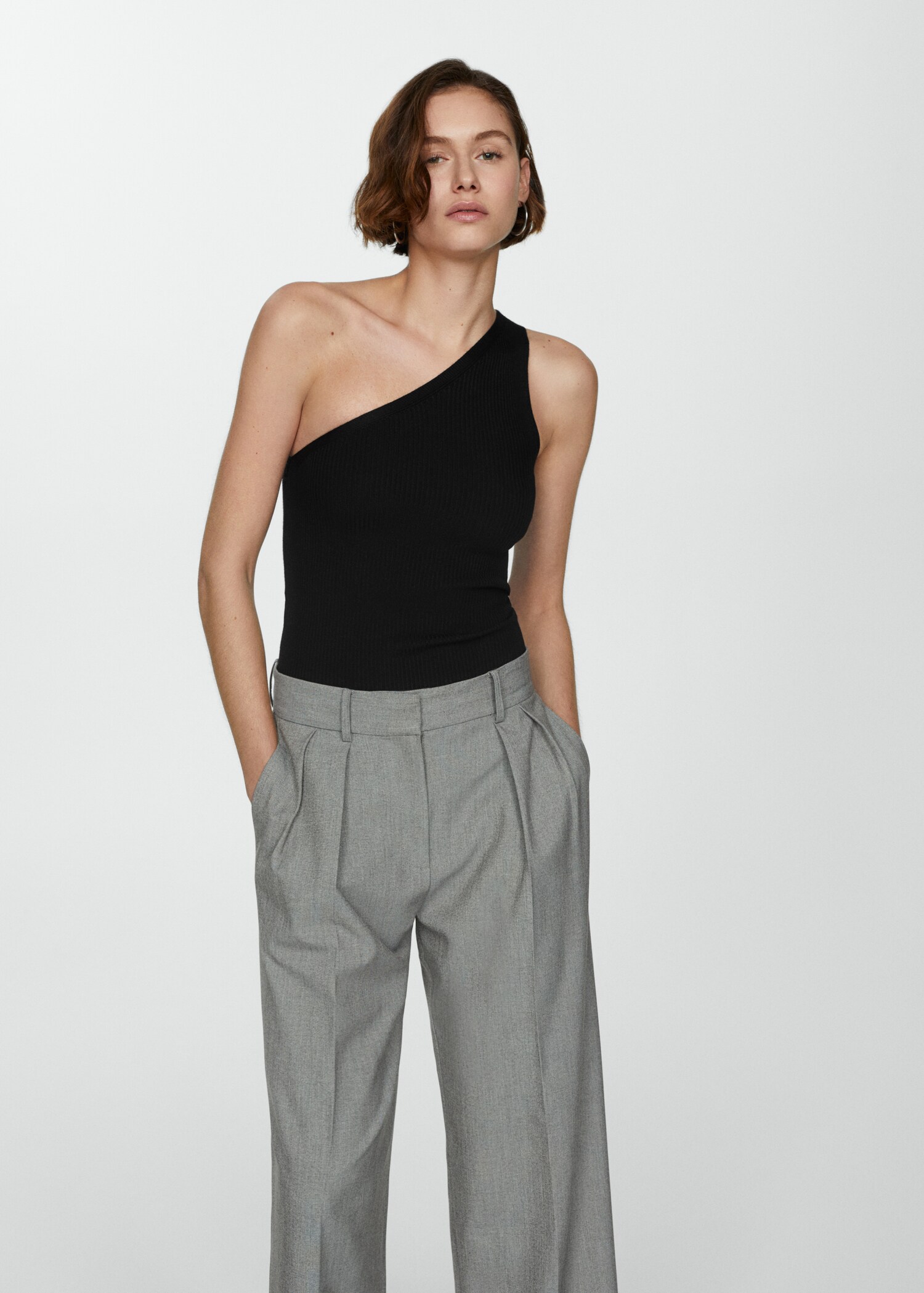 Knit asymmetric top - Medium plane