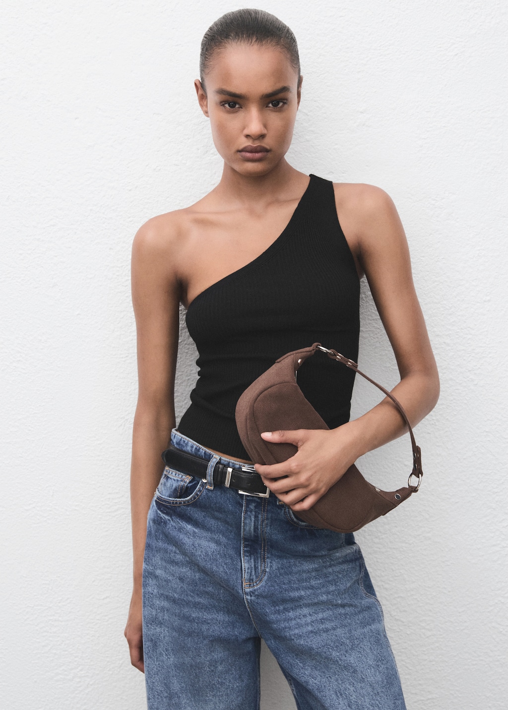 Knit asymmetric top