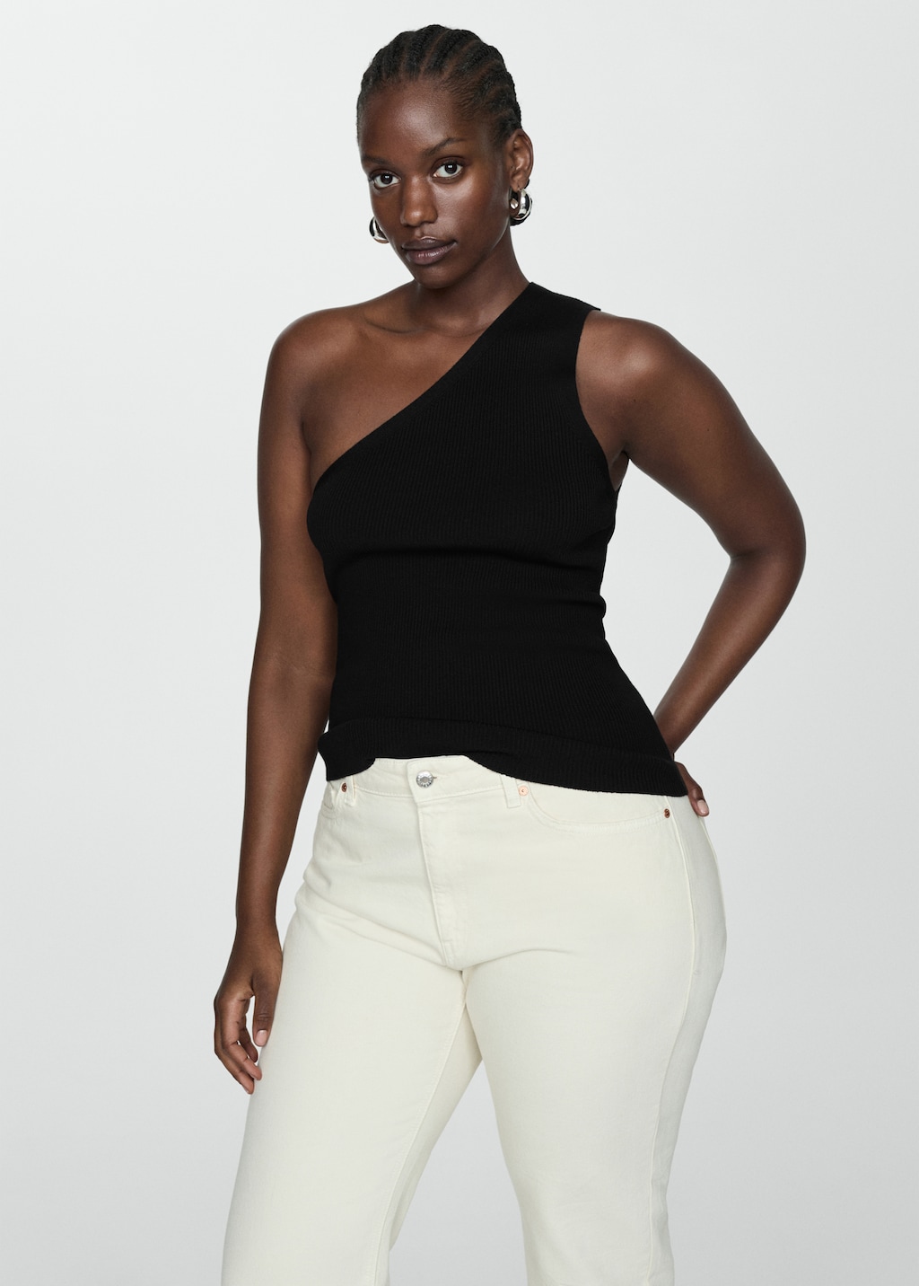 Knit asymmetric top - Women | MANGO USA Knit asymmetric top - Women | MANGO USA
