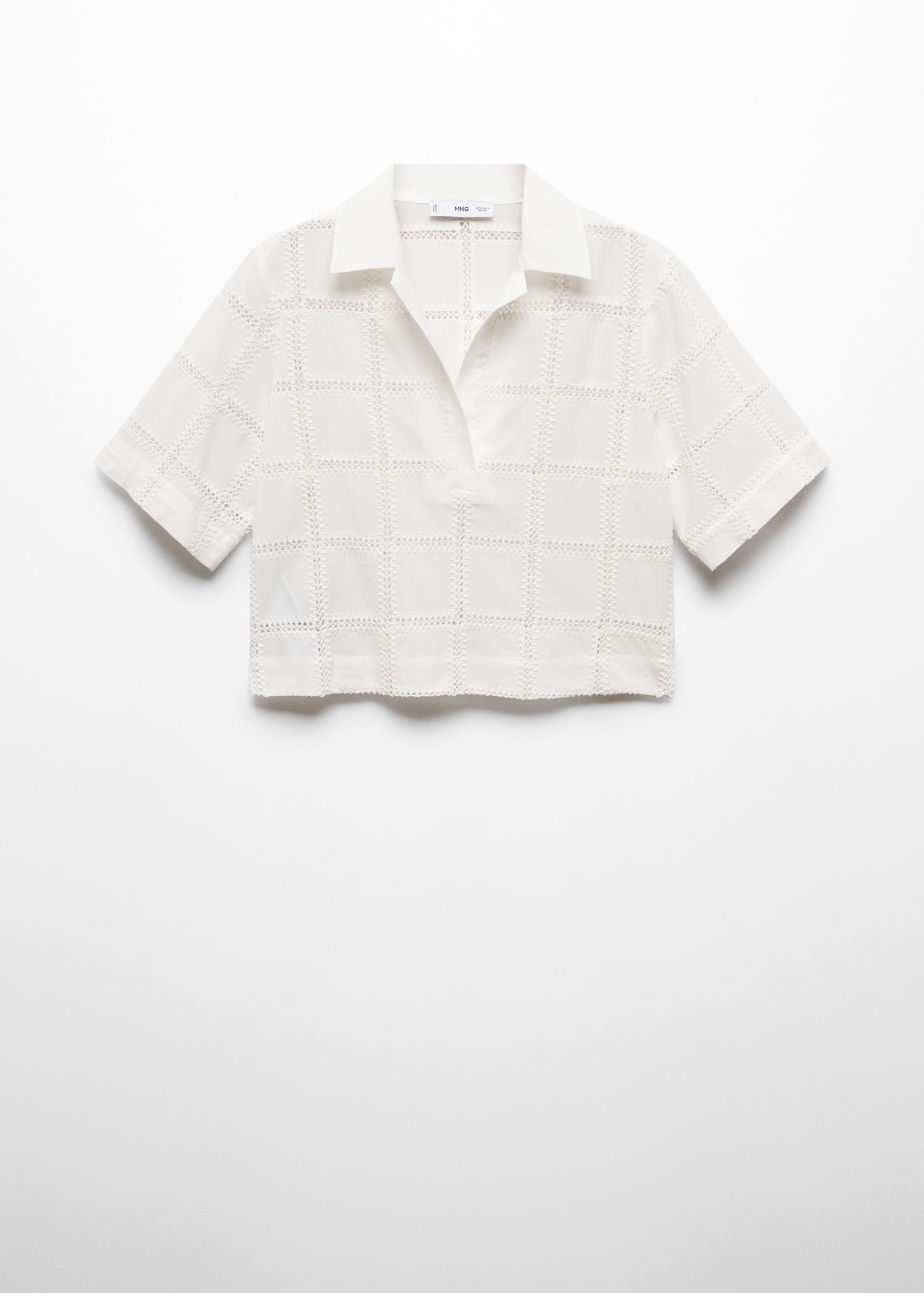 Bestickte Bluse mit Stehkragen - Artikel ohne Model