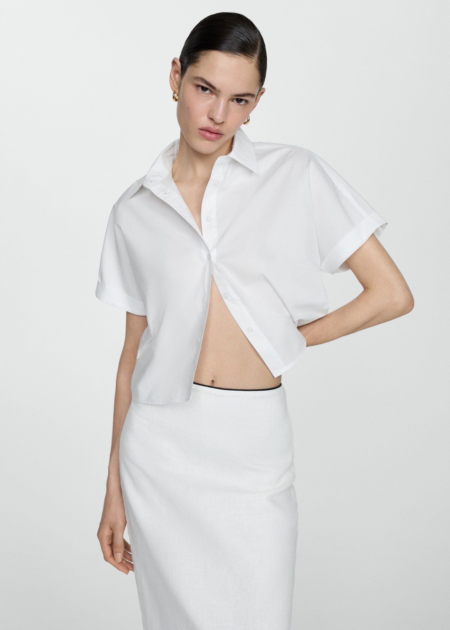 100% cotton crop shirt - Medium plane