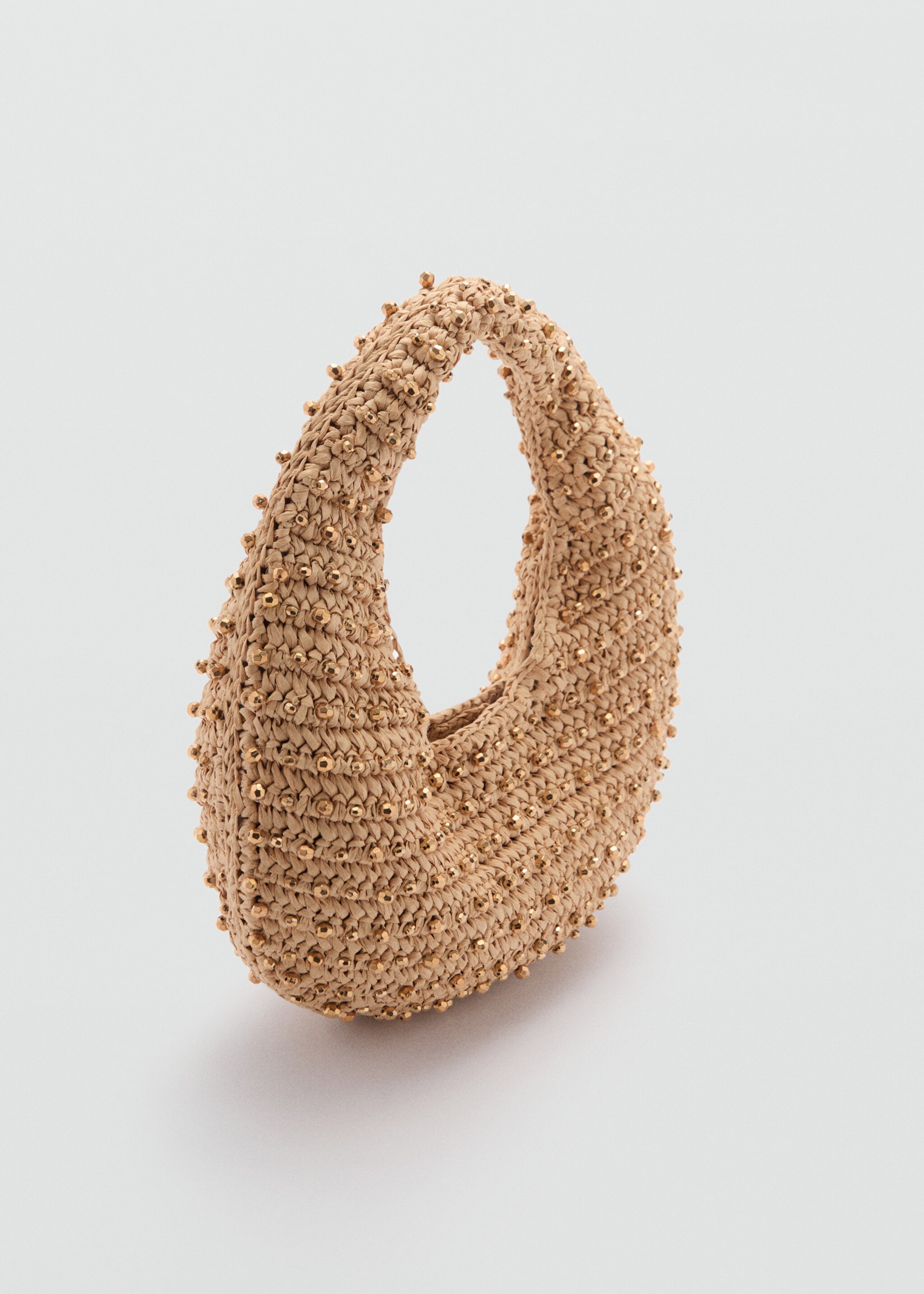 Natural fibre bag with beads - Medium plane