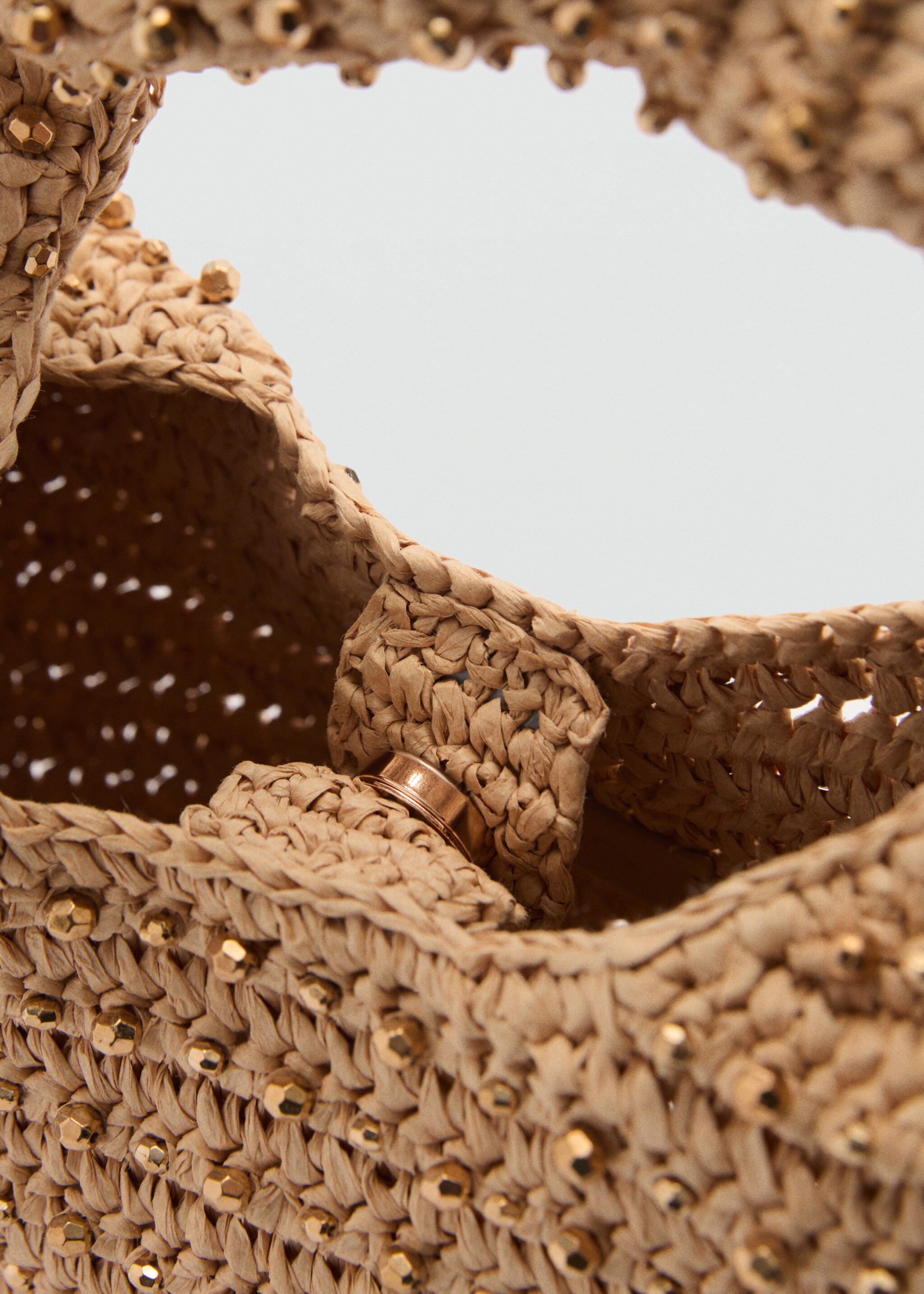 Natural fibre bag with beads - Details of the article 2