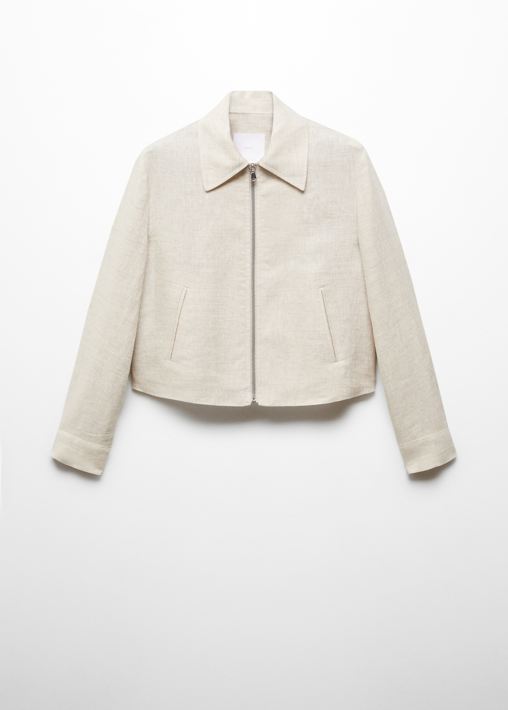 100% linen jacket with zip - Women | MANGO USA 100% linen jacket with zip - Women | MANGO USA