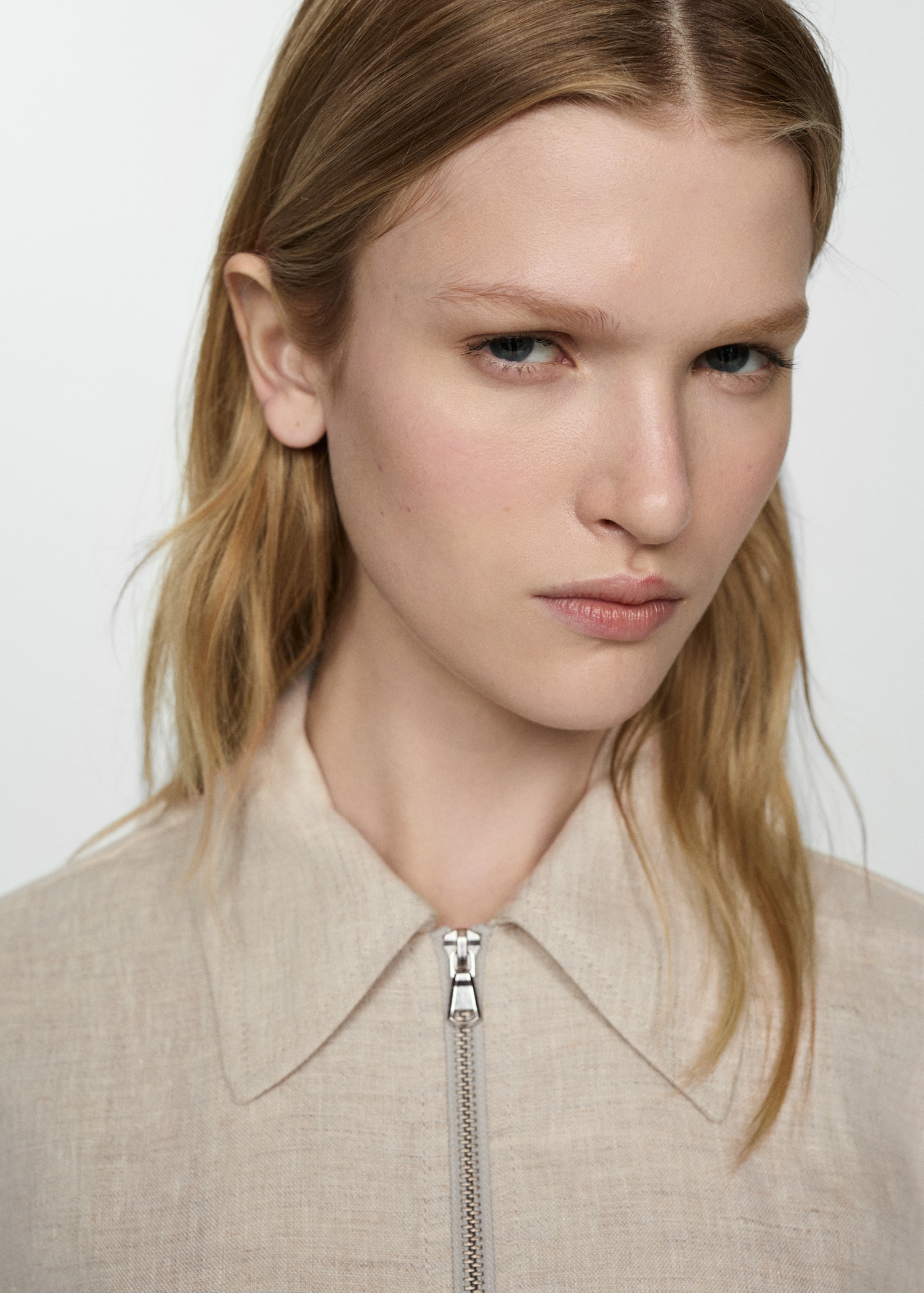 100% linen jacket with zip - Details of the article 1