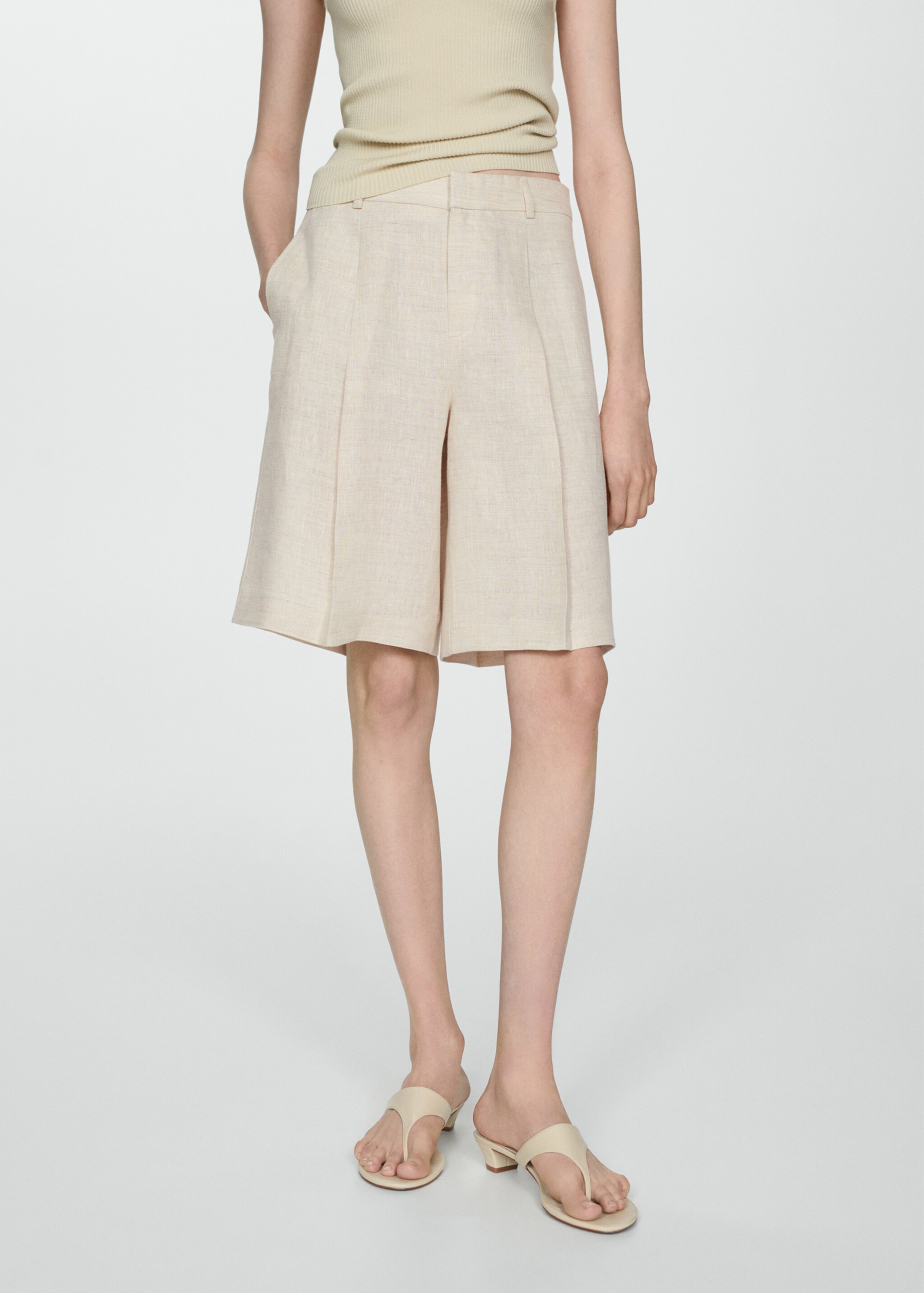 100% linen bermuda shorts - Medium plane