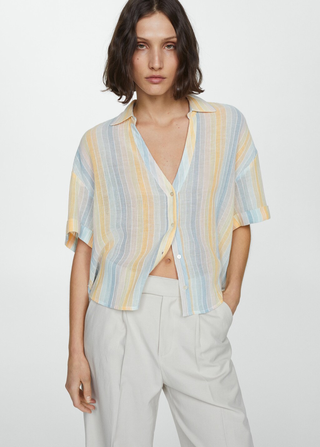 Semi-transparent striped shirt