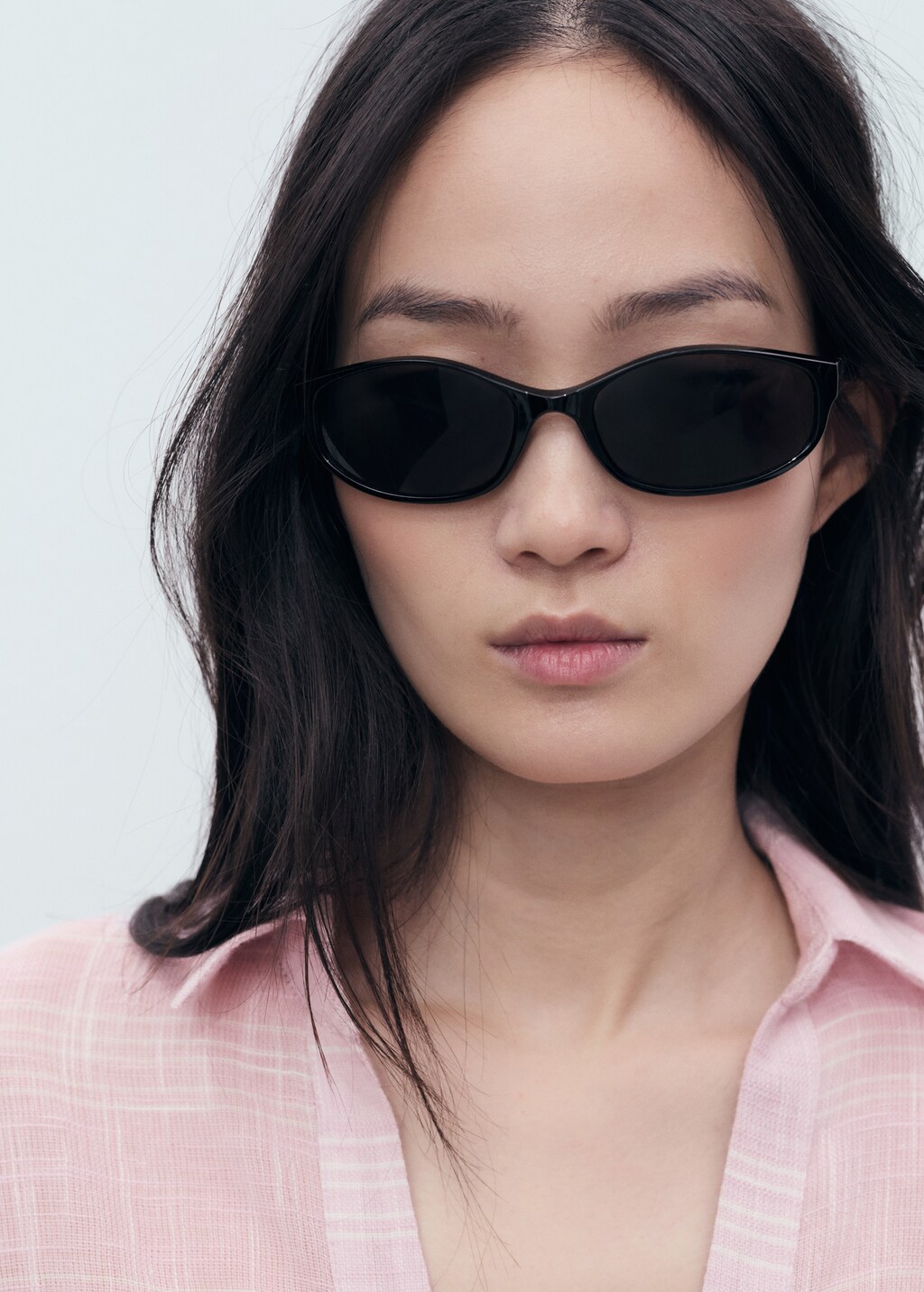 Semi-transparent striped shirt