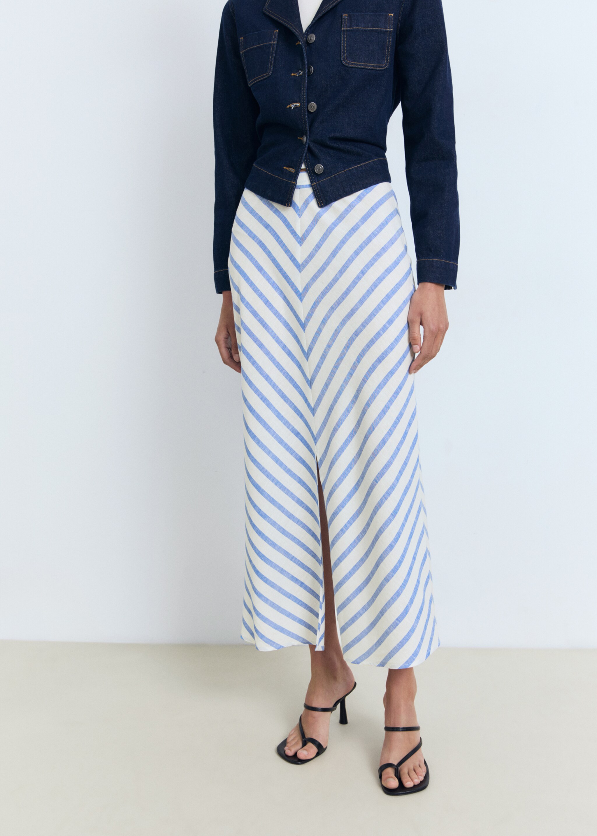 Printed skirt with slit - Medium plane