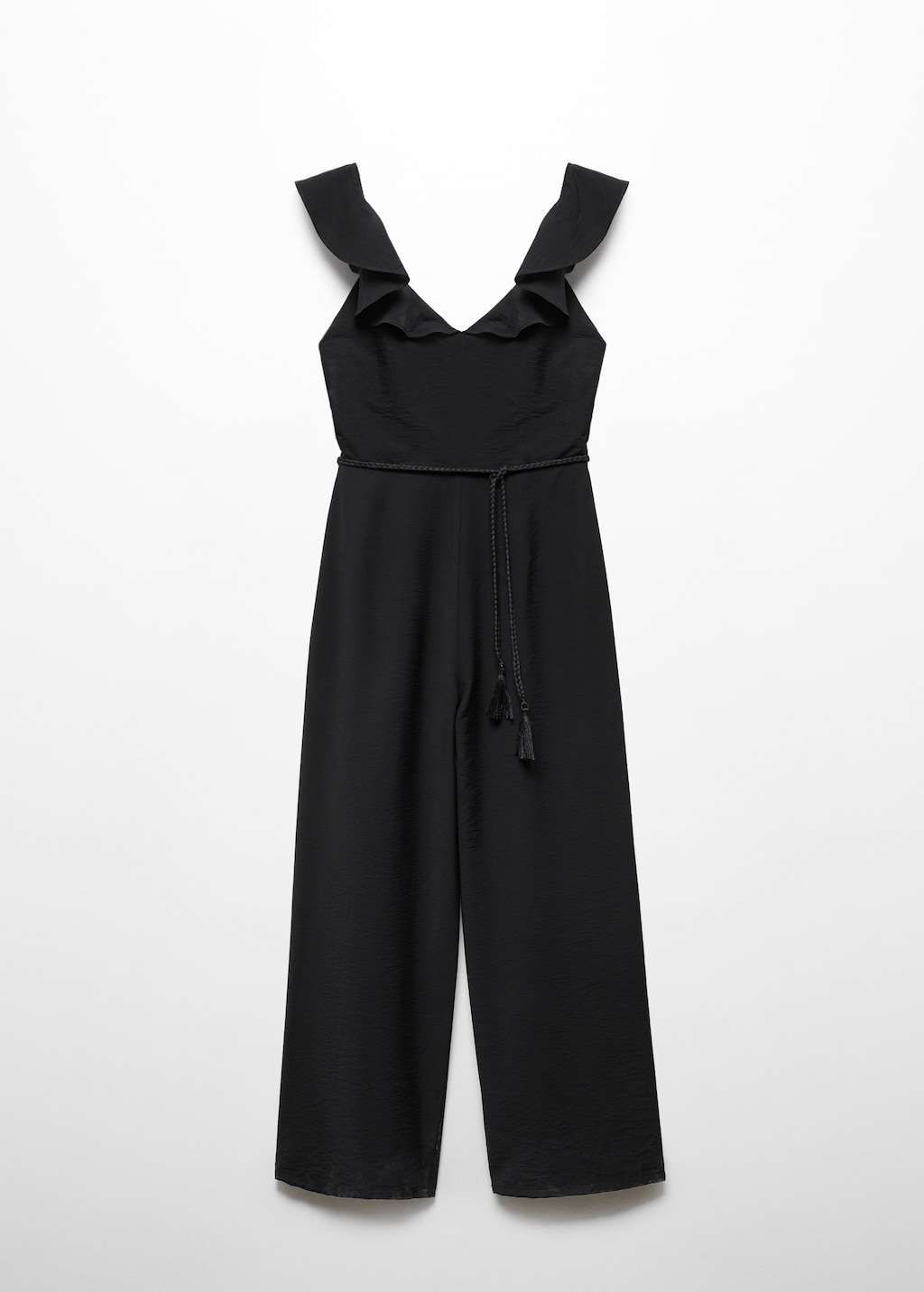 Long jumpsuit with tassel belt - image 5