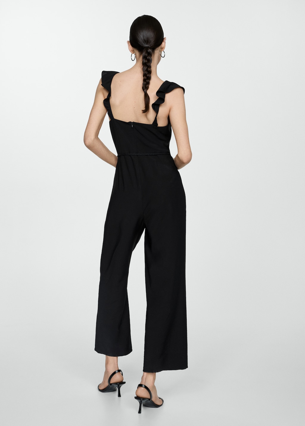 Long jumpsuit with tassel belt - image 3