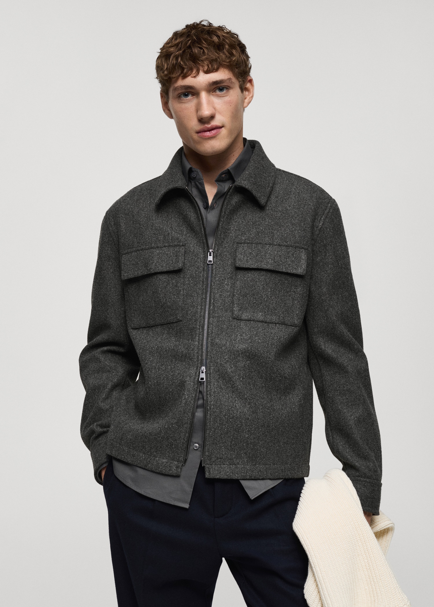 Regular-fit flannel jacket with pockets Men MANGO Vietnam