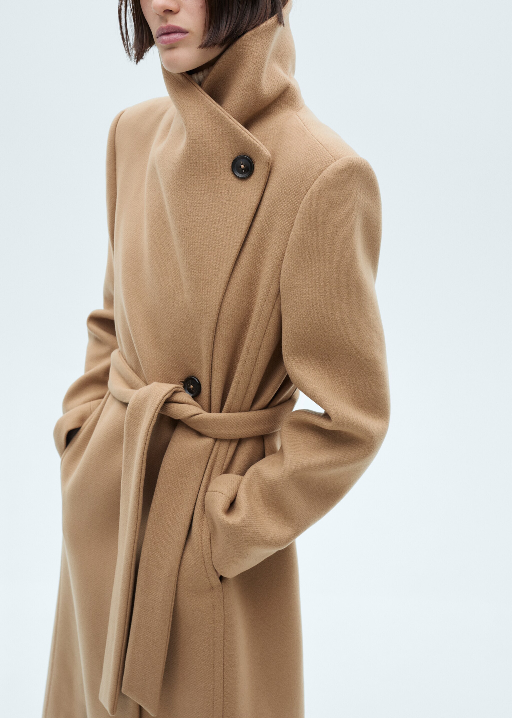 Manteco wool coat with belt - Medium plane